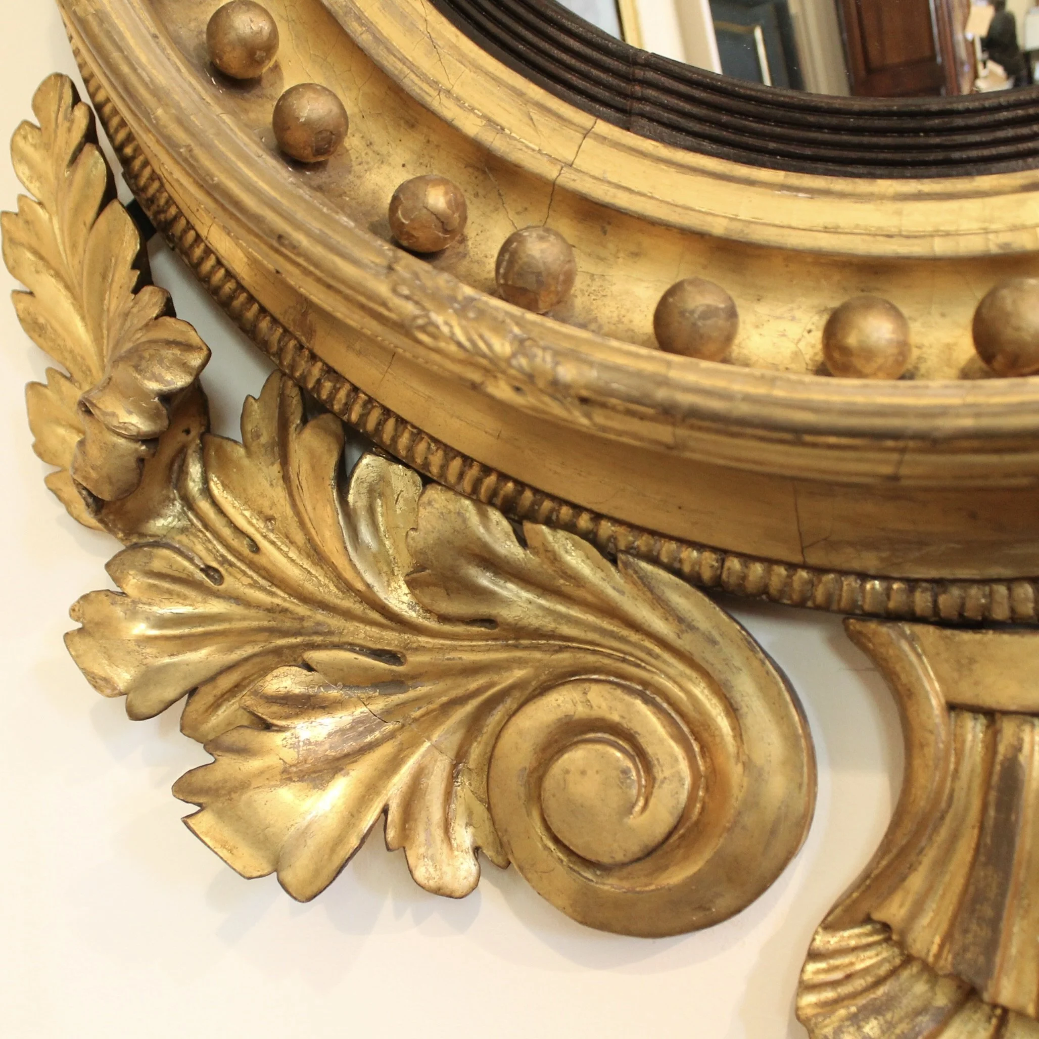 Regency Convex Giltwood Mirror with Eagle