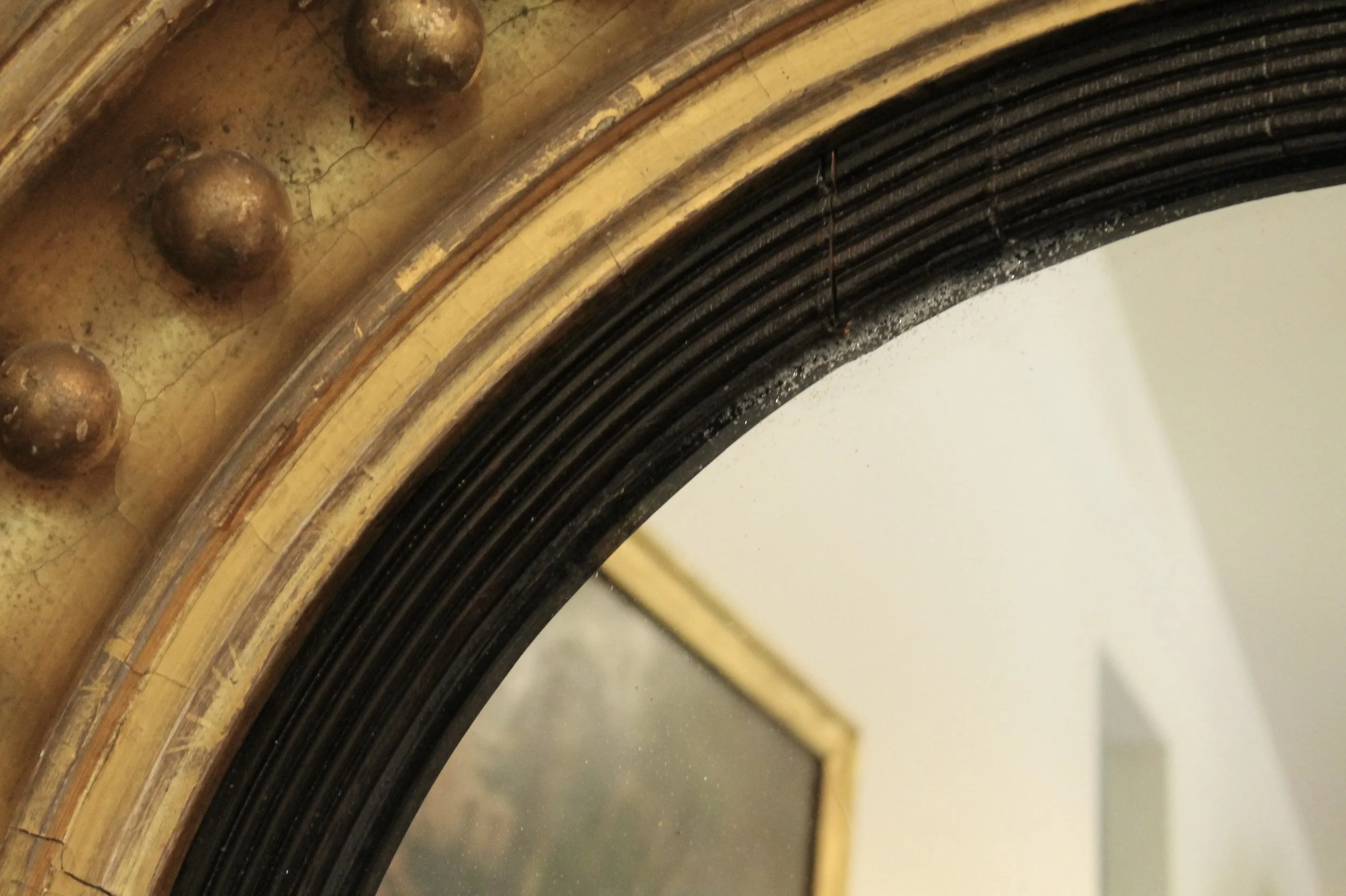 Regency Convex Giltwood Mirror with Eagle
