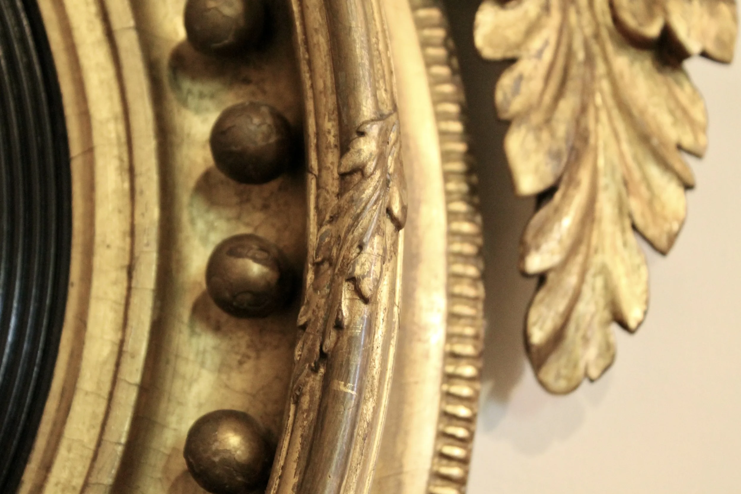 Regency Convex Giltwood Mirror with Eagle