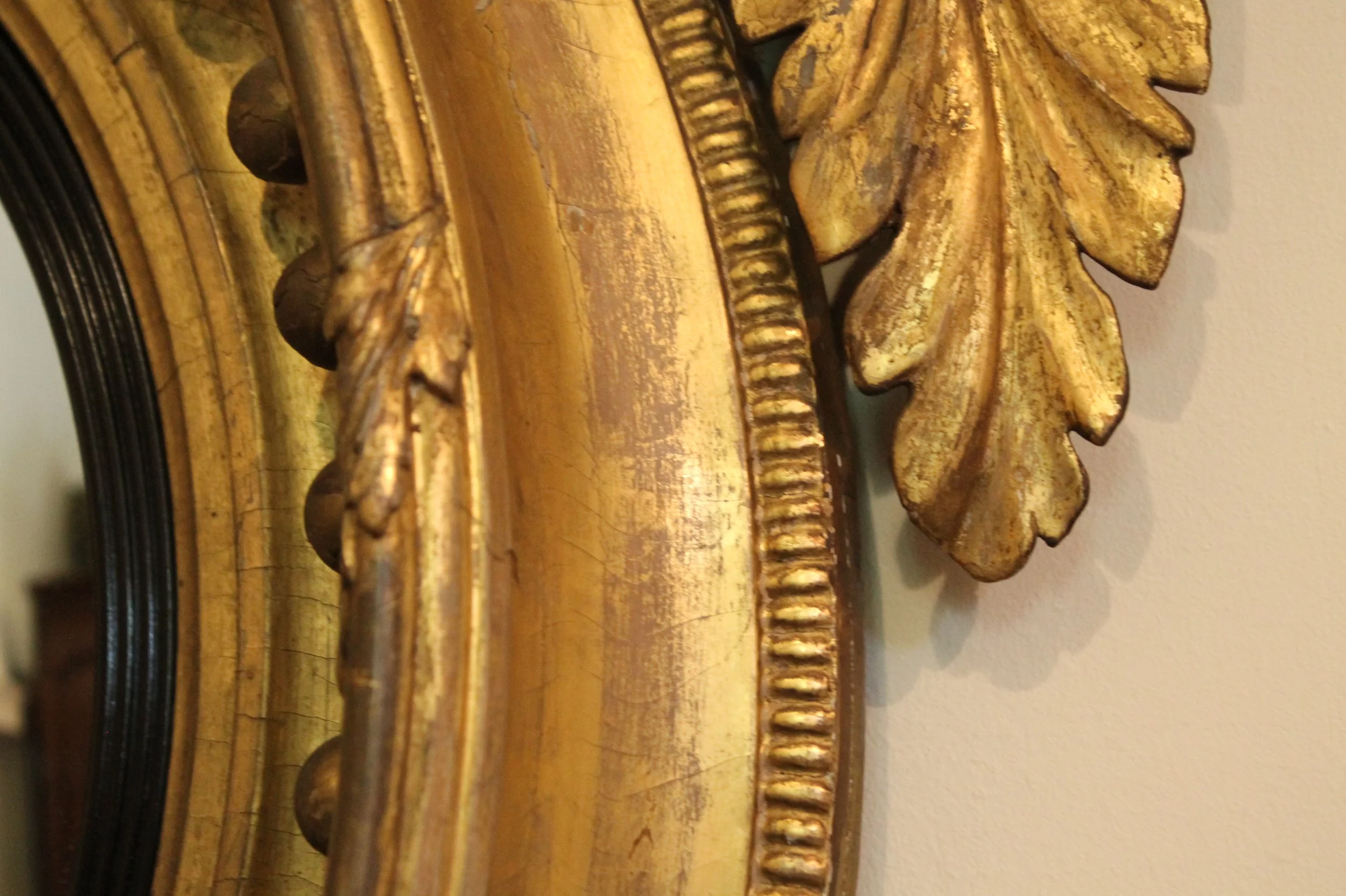 Regency Convex Giltwood Mirror with Eagle