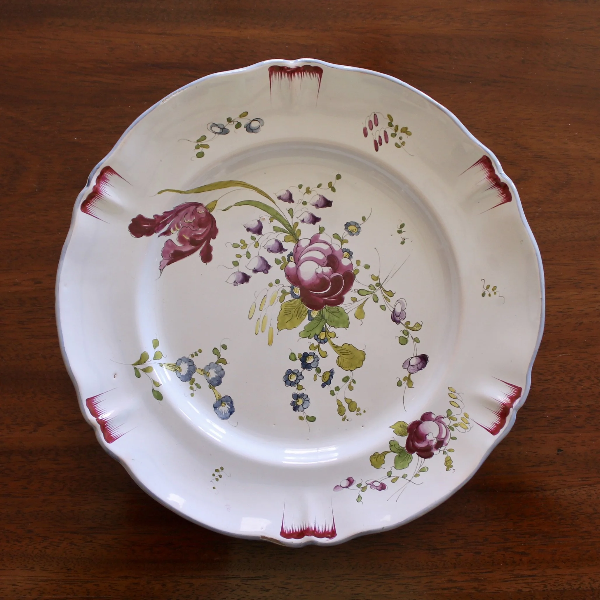French 18th Century Strasbourg Faience Plate