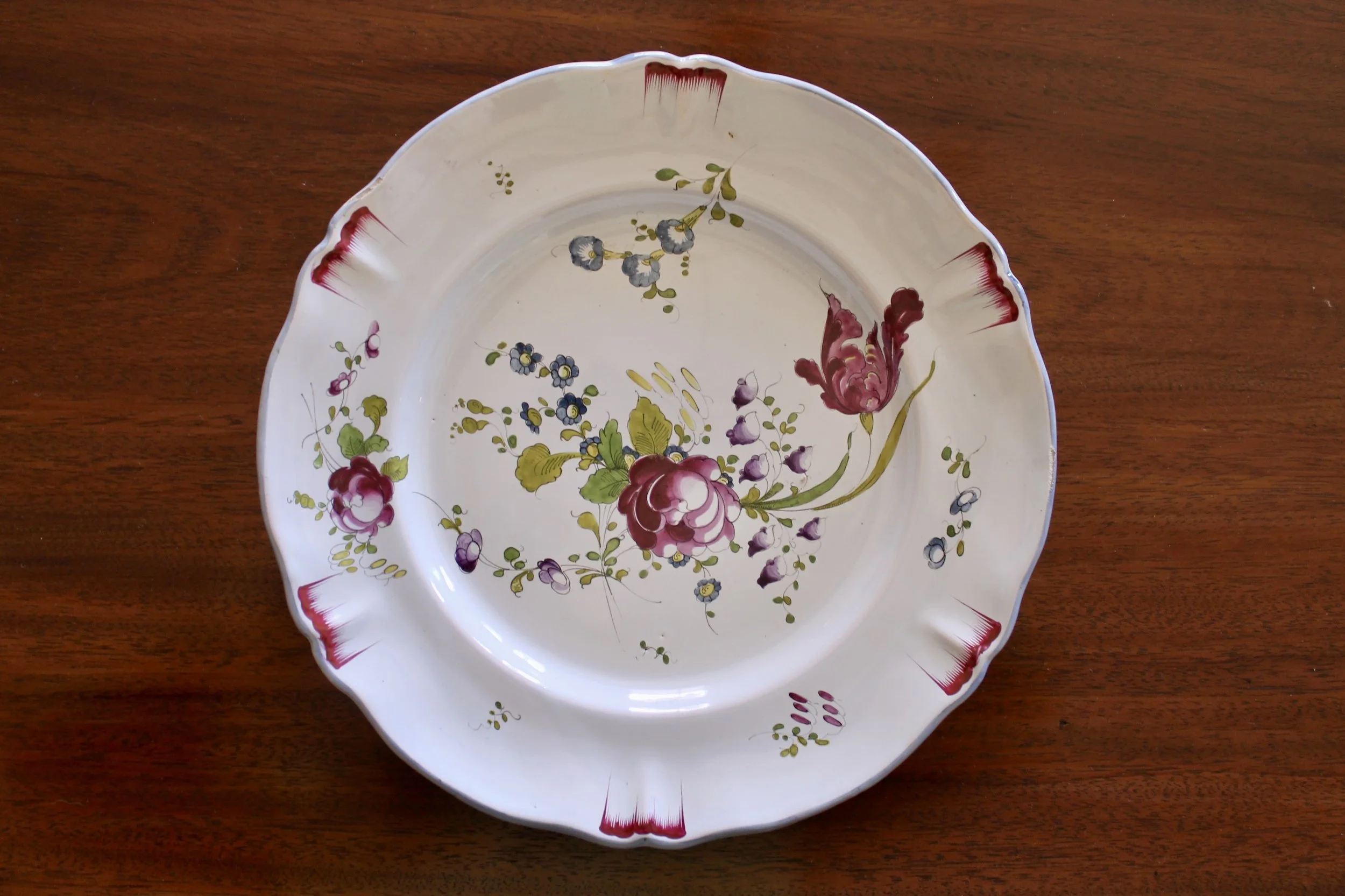 French 18th Century Strasbourg Faience Plate