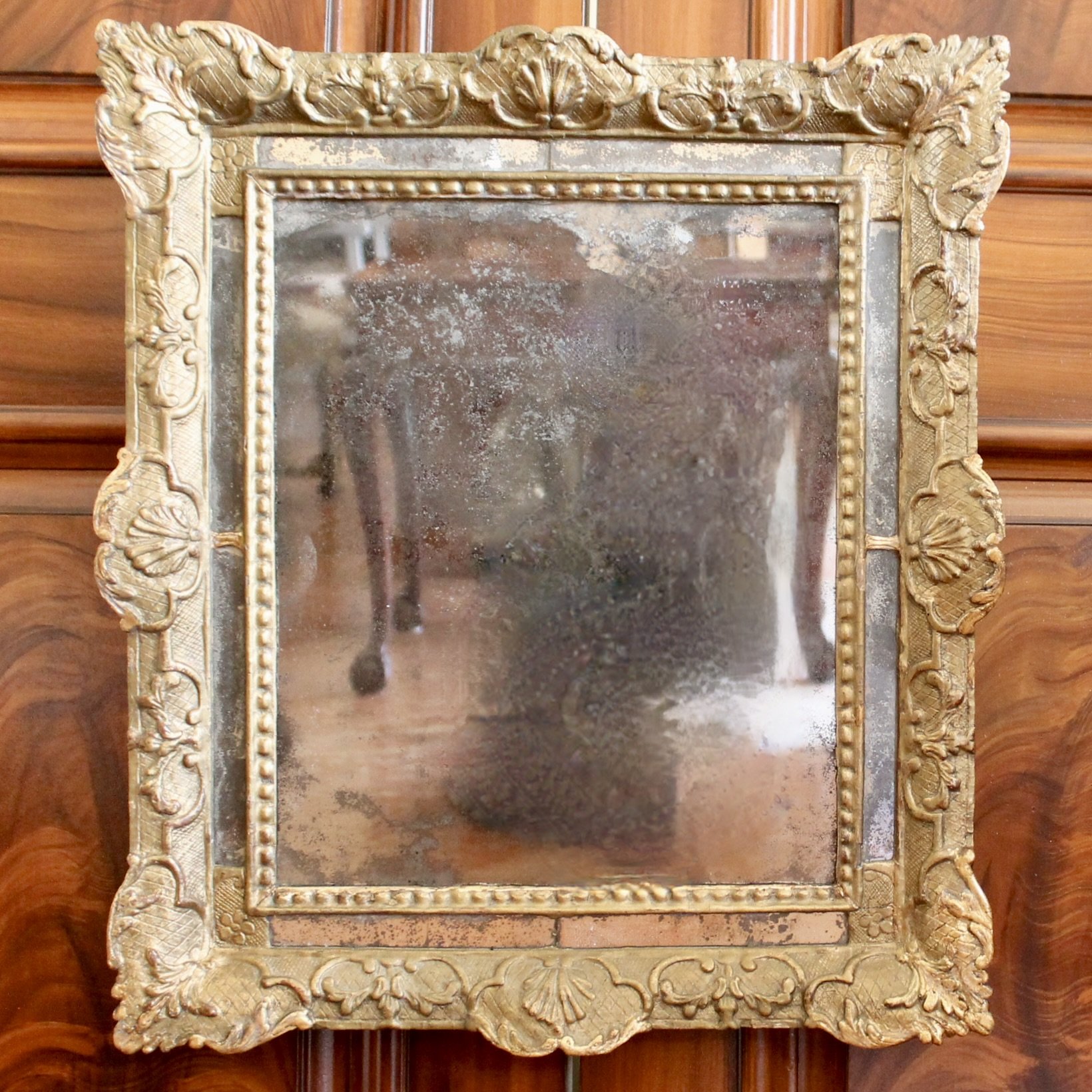 Small French Régence Gilt Wood Mirror