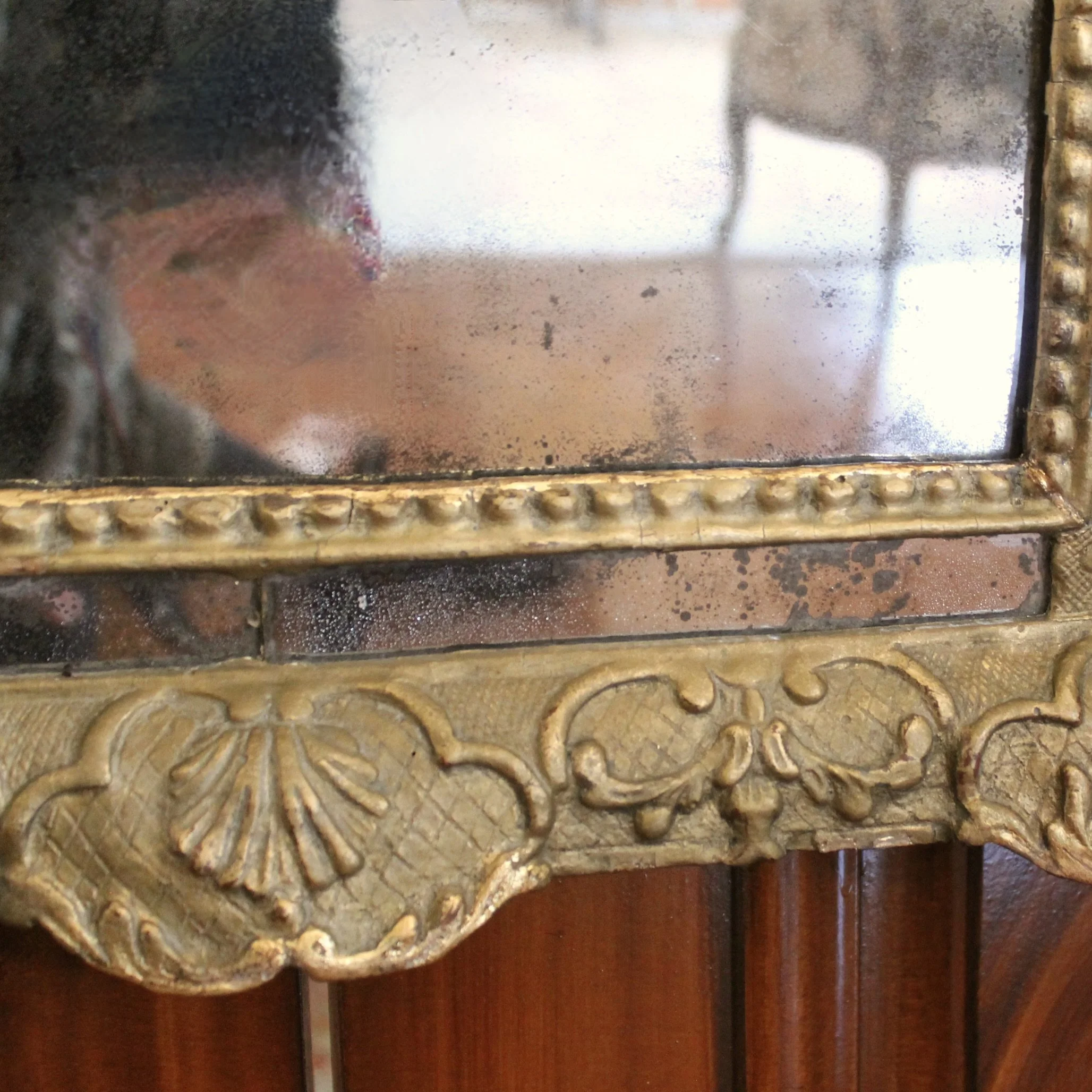 Small French Régence Gilt Wood Mirror