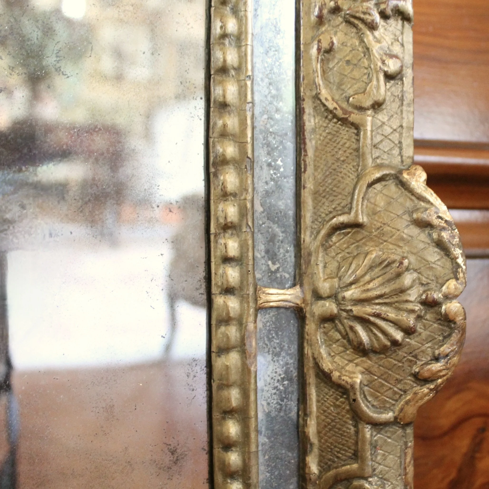 Small French Régence Gilt Wood Mirror