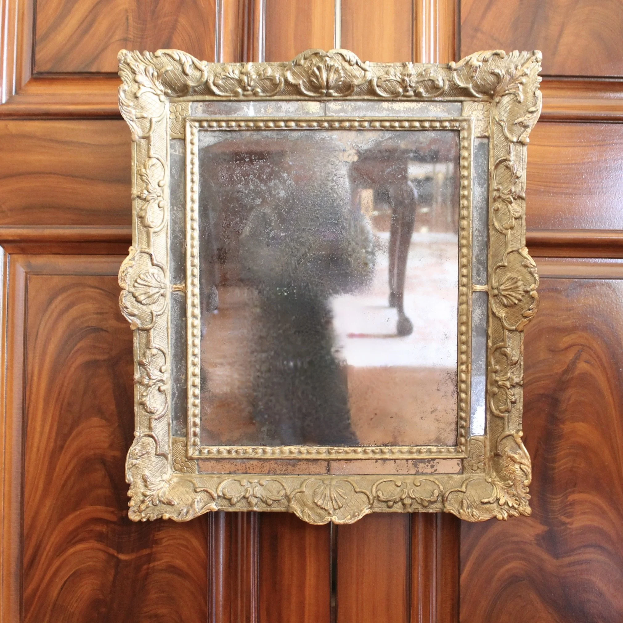 Small French Régence Gilt Wood Mirror
