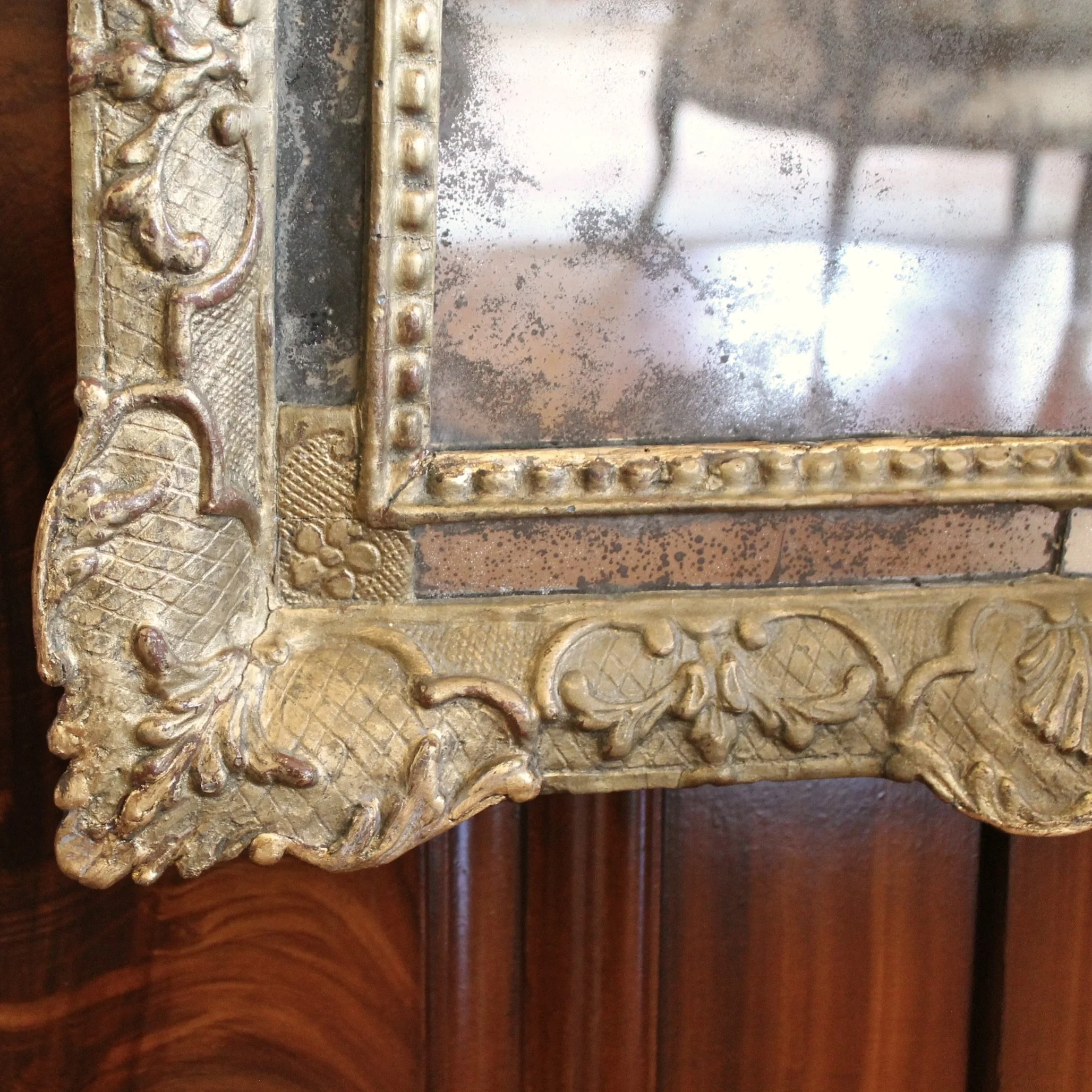 Small French Régence Gilt Wood Mirror