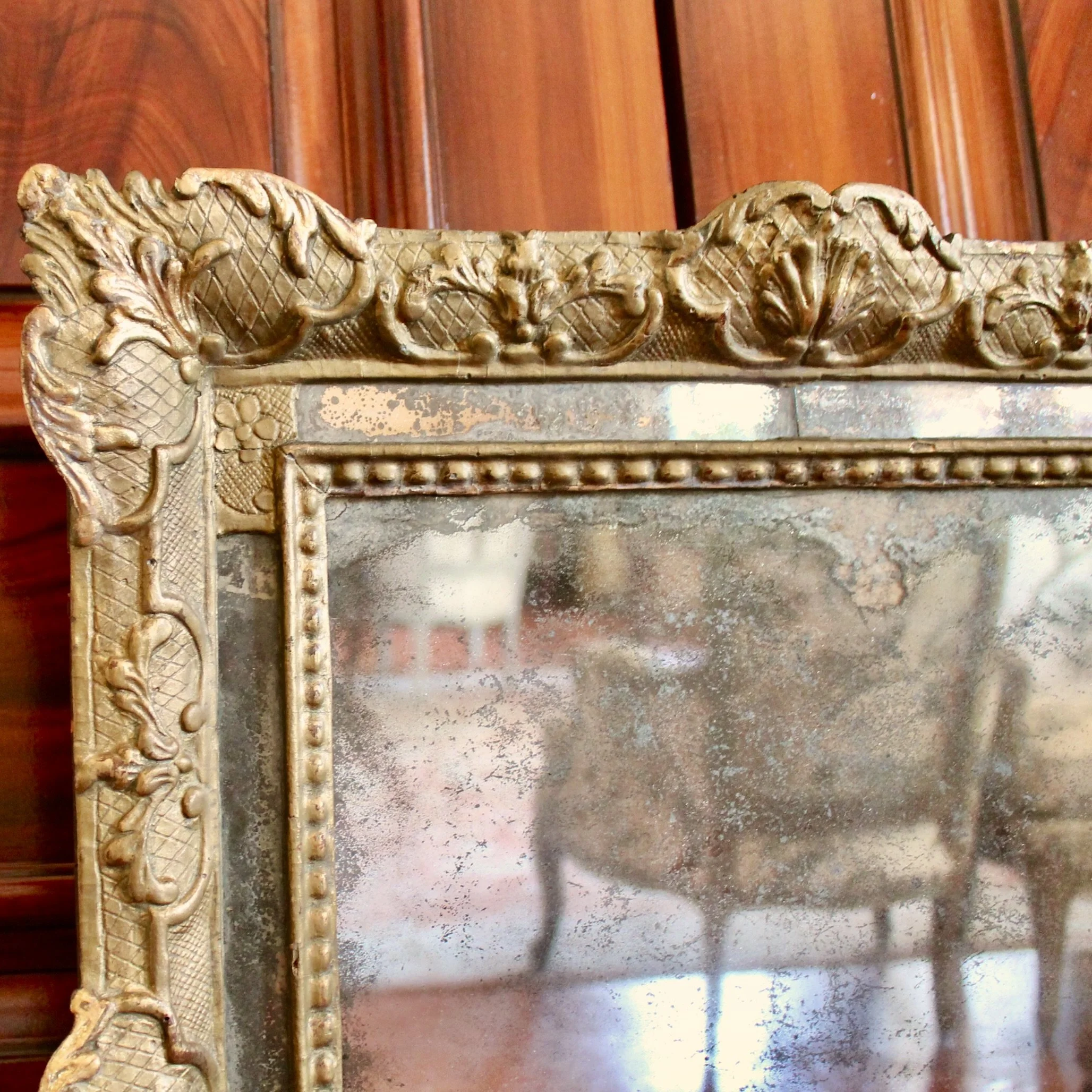 Small French Régence Gilt Wood Mirror