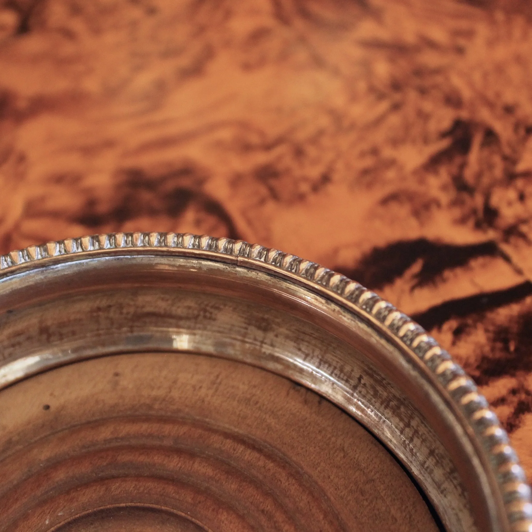 English Copper Wine Coaster with Beaded Rim