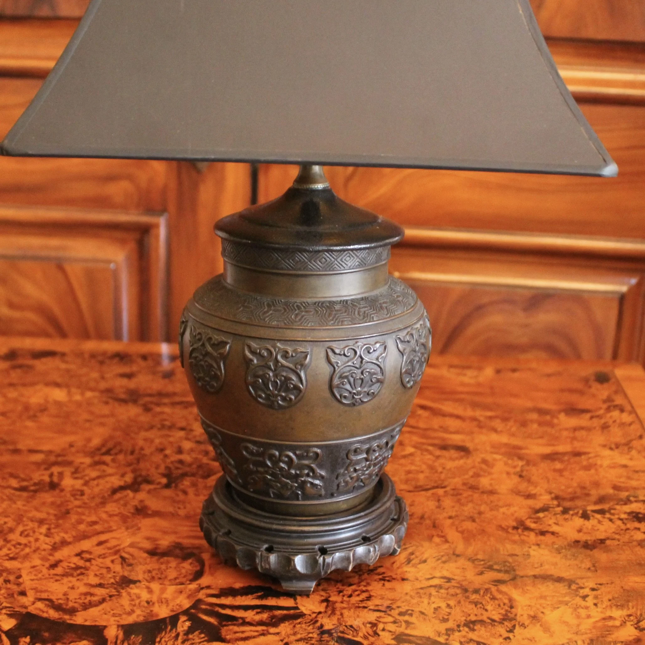 Chinese Antique Bronze Vessel Lamp