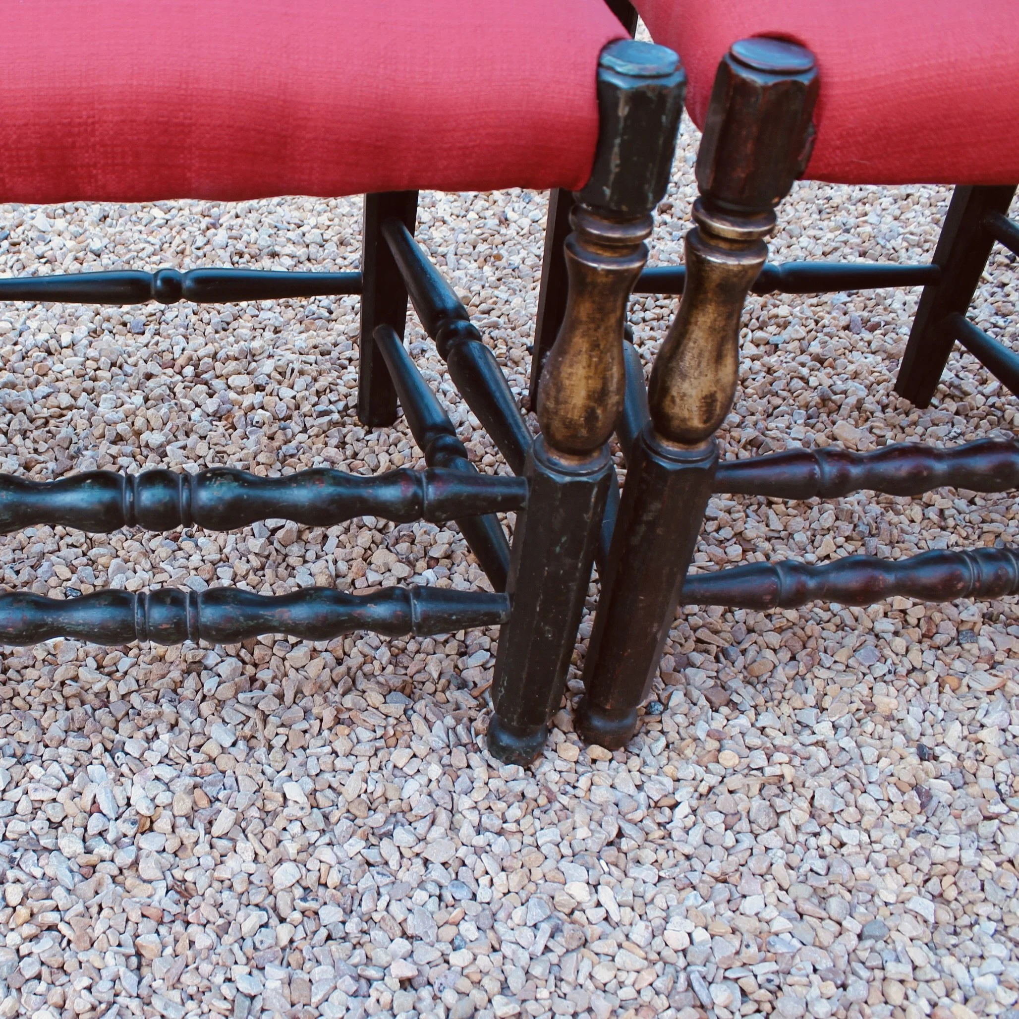 Portuguese Painted and Parcel Gilt Dining Chairs- Set of Eight