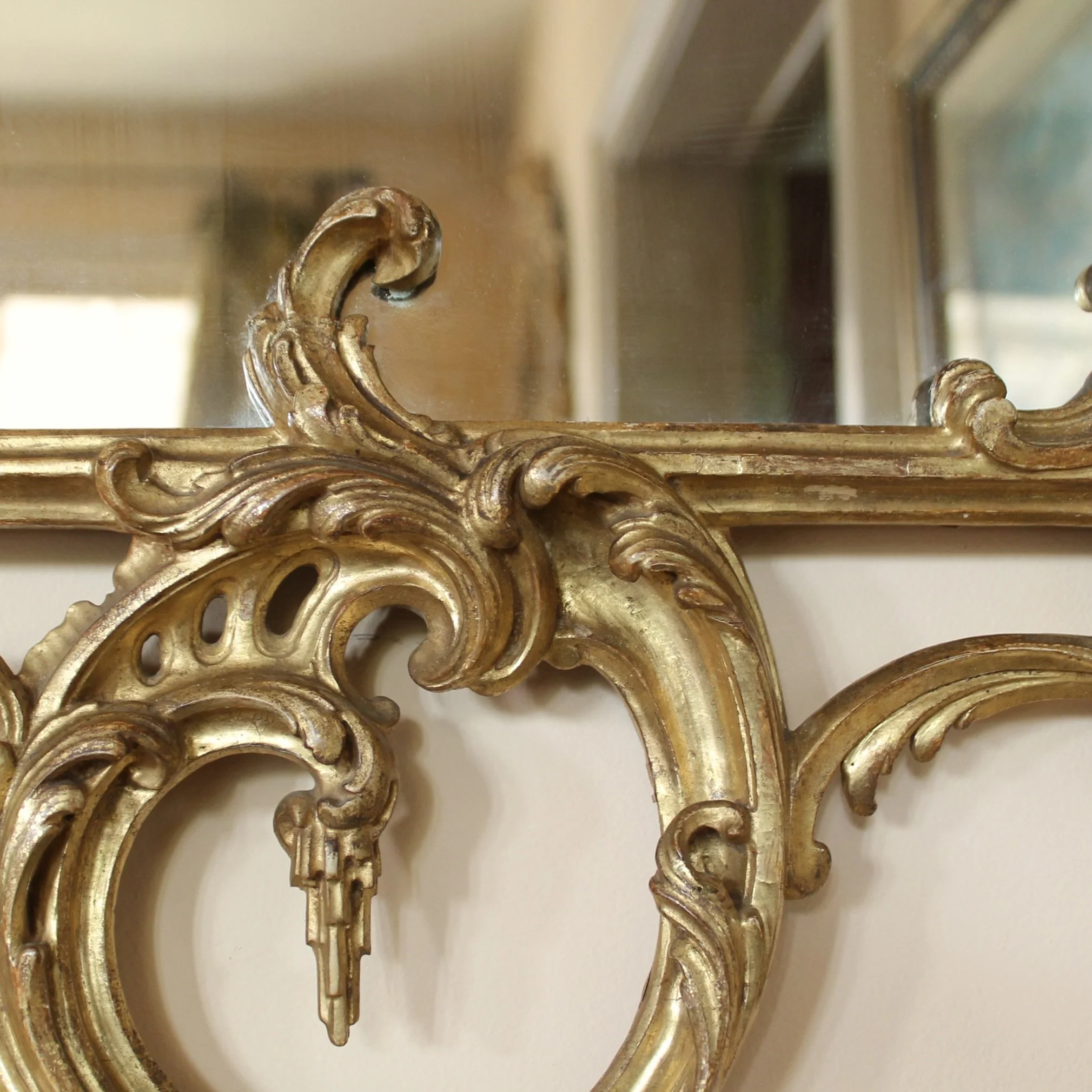 Italian Carved and Gilded Chippendale Rococo Style Mirror