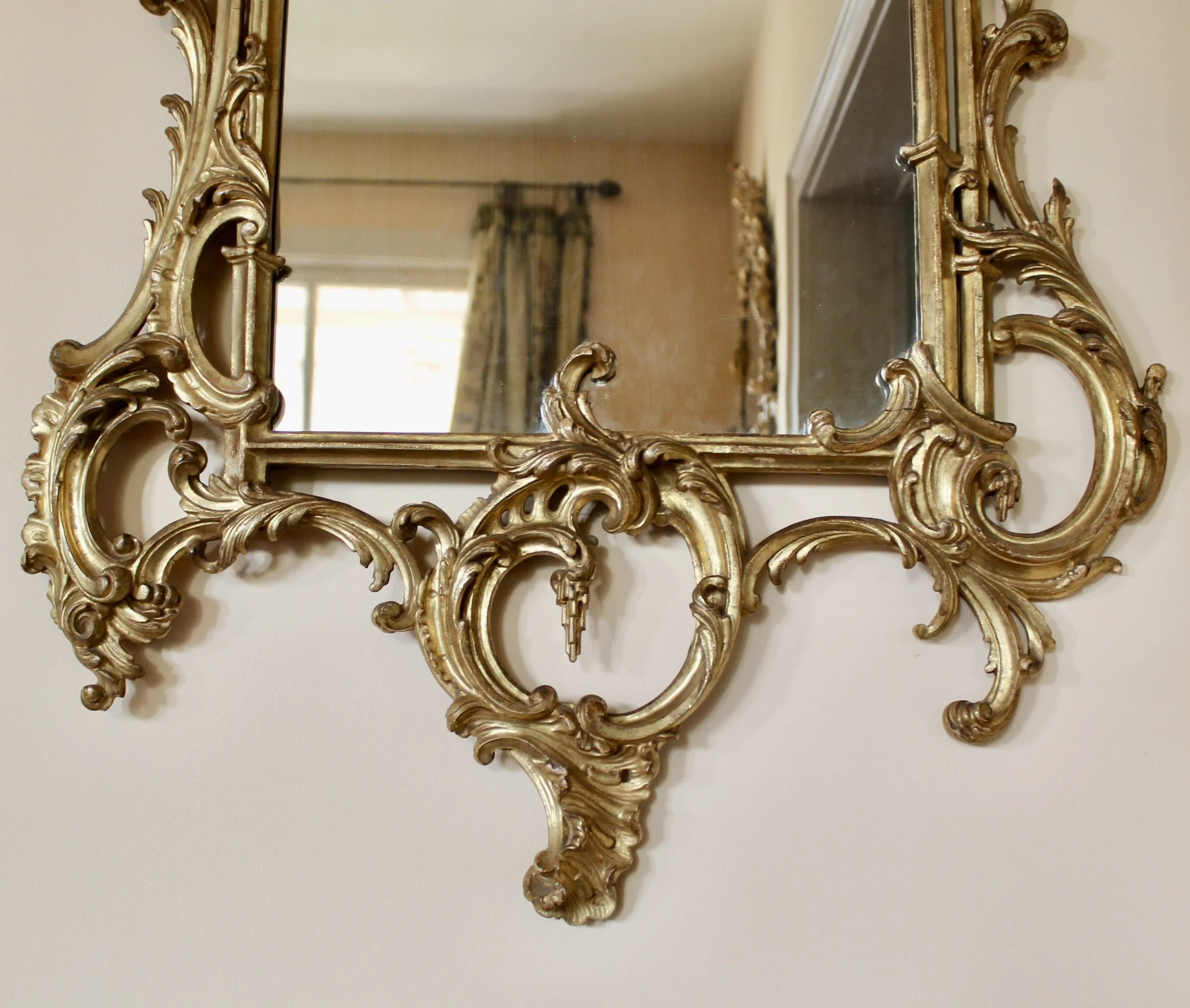 Italian Carved and Gilded Chippendale Rococo Style Mirror