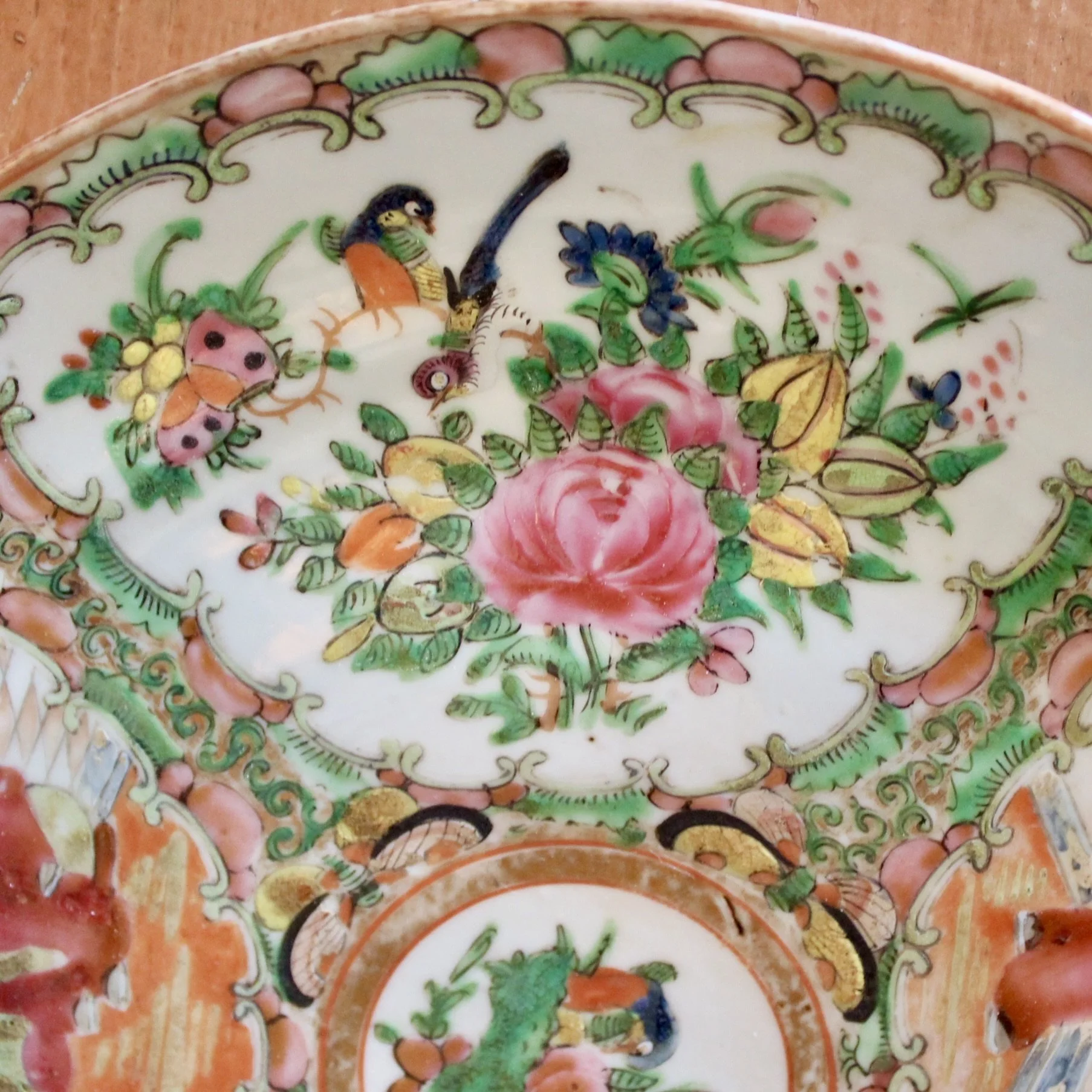 Rose Medallion Porcelain Dessert Plates- Set of 8