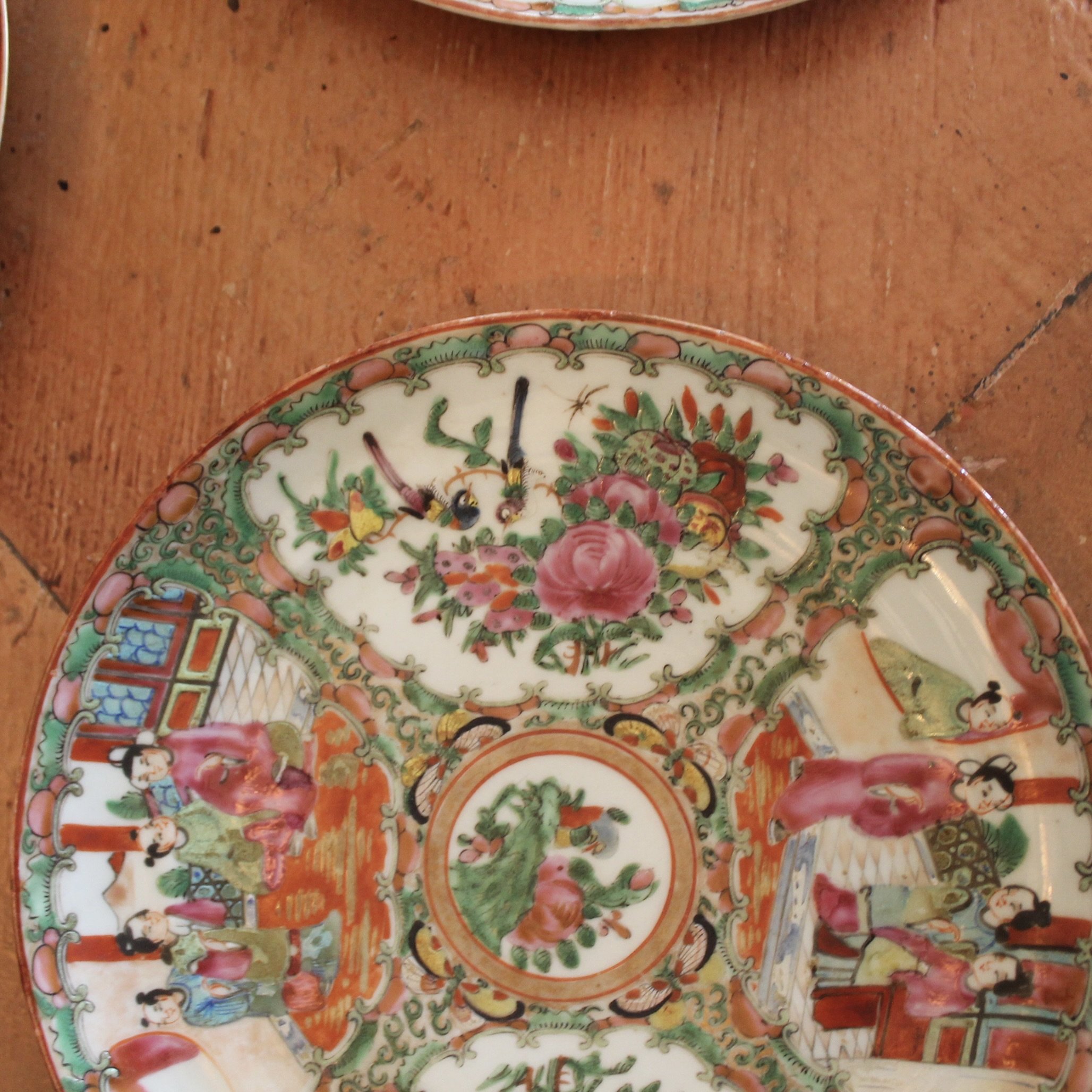 Rose Medallion Porcelain Dessert Plates- Set of 8
