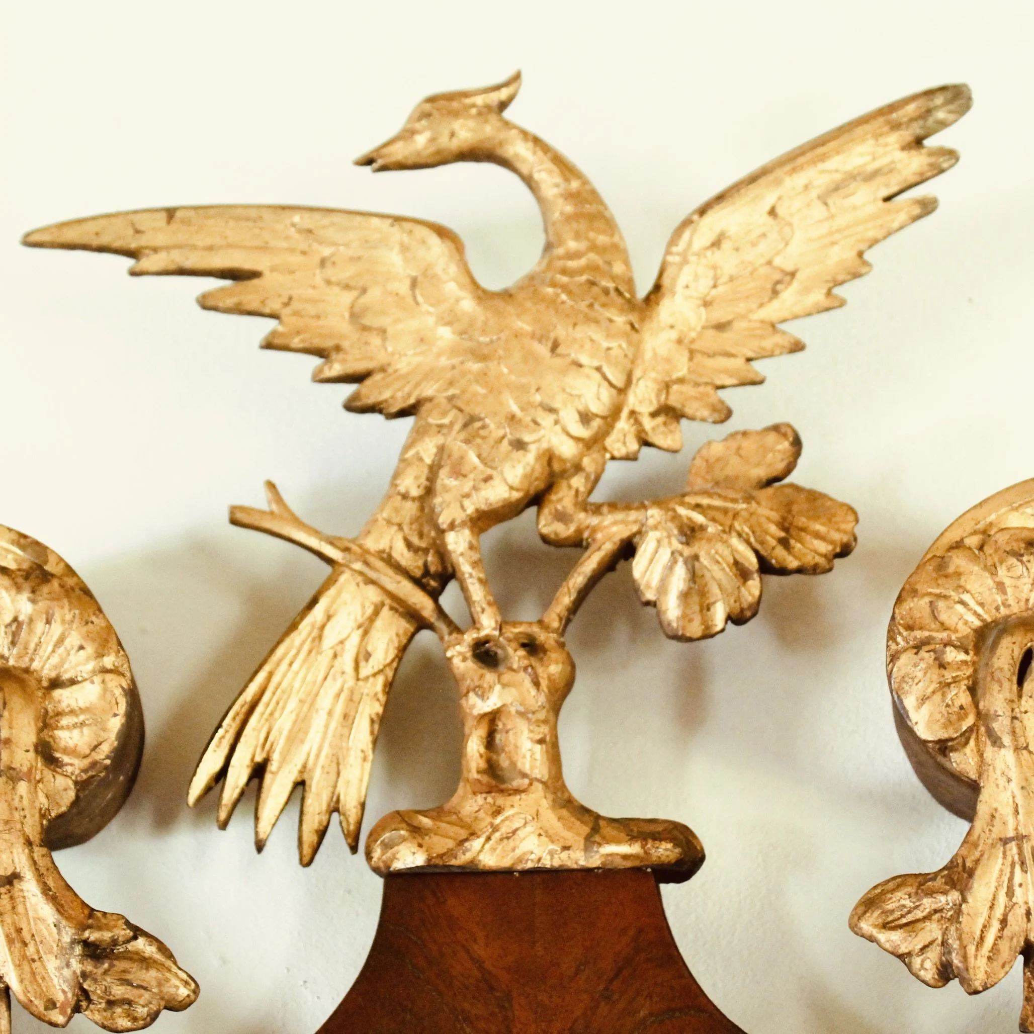 American Chippendale Federal Mahogany and Parcel Gilt Constitution Mirror
