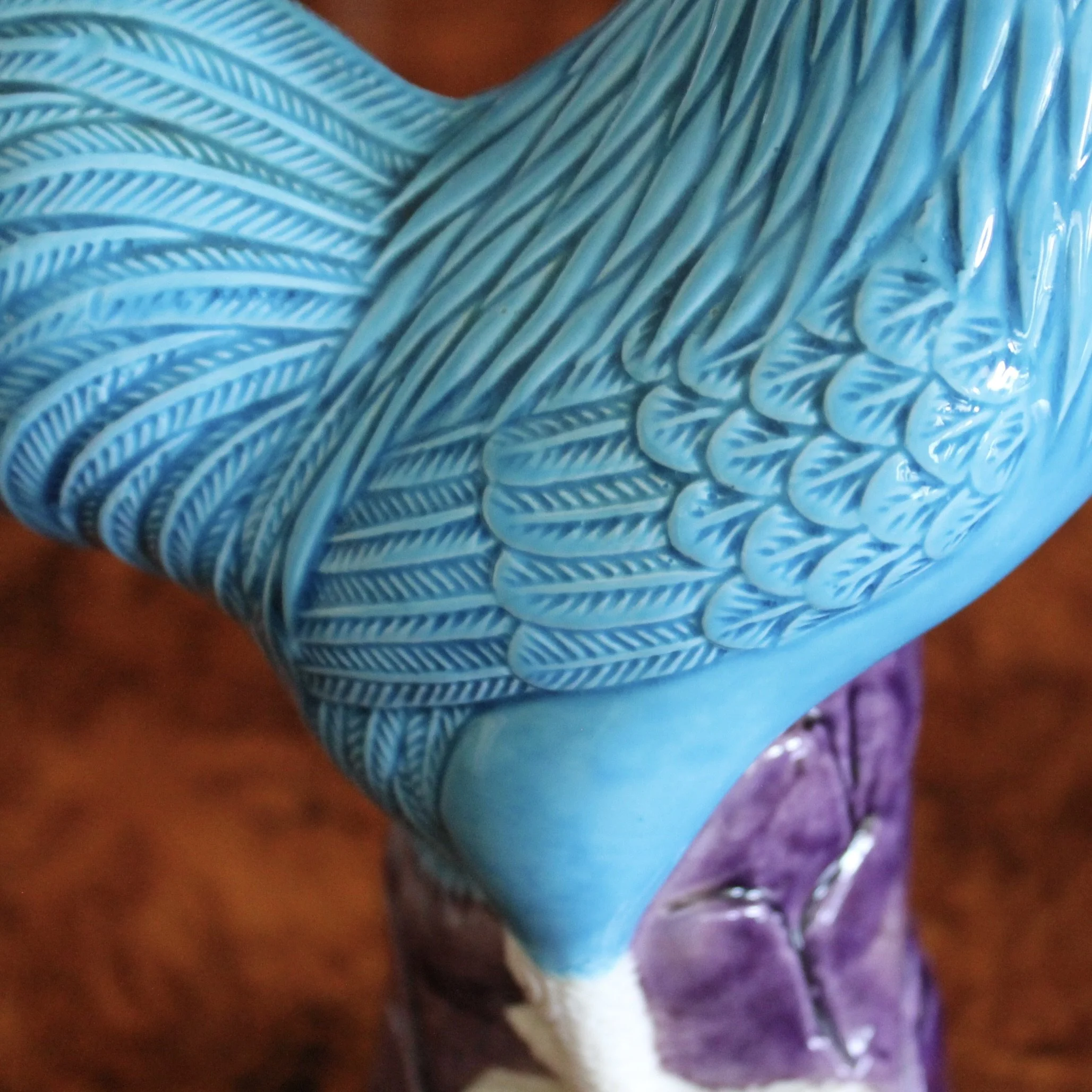 Pair of Turquoise Chinese Export Porcelain Chickens