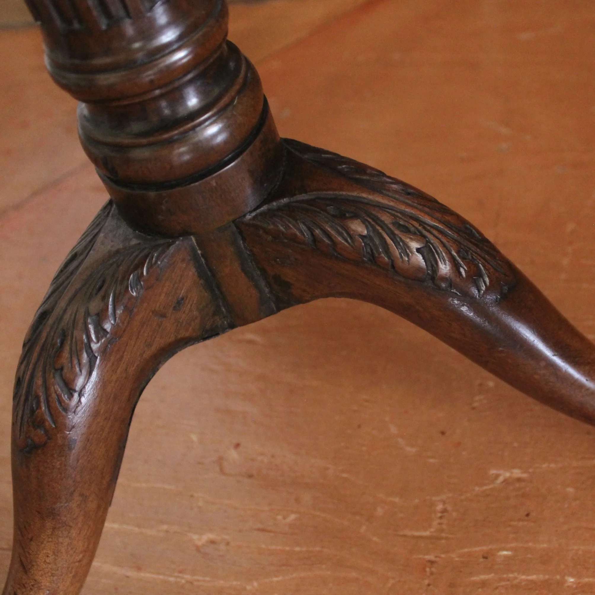 Small Georgian Mahogany Tilt Top Candle Stand Table