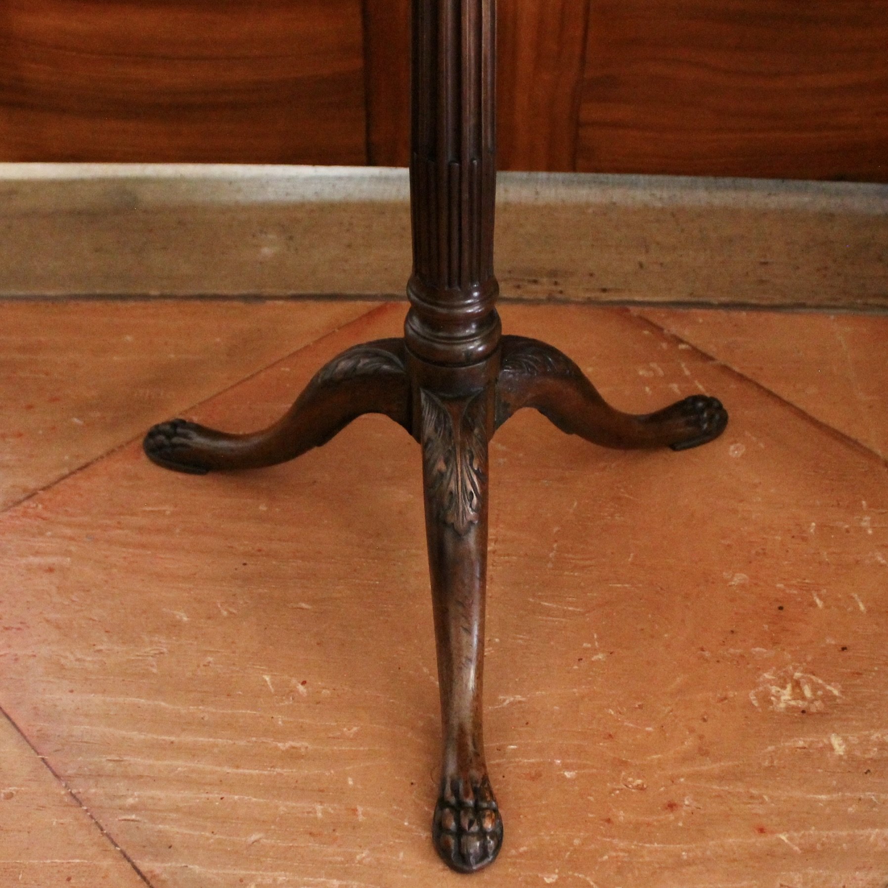 Small Georgian Mahogany Tilt Top Candle Stand Table