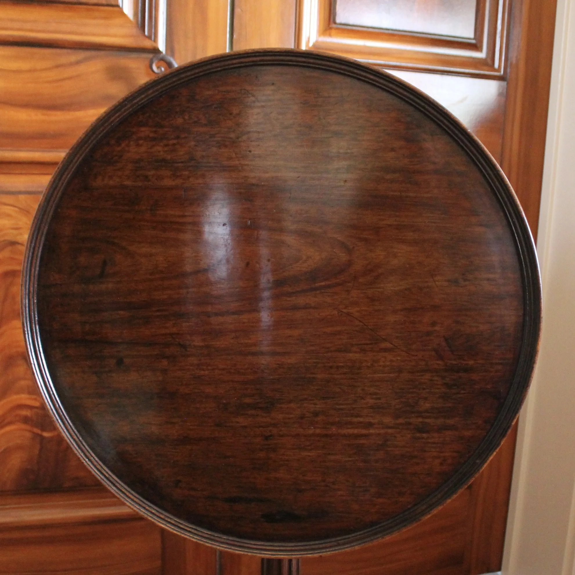 Small Georgian Mahogany Tilt Top Candle Stand Table