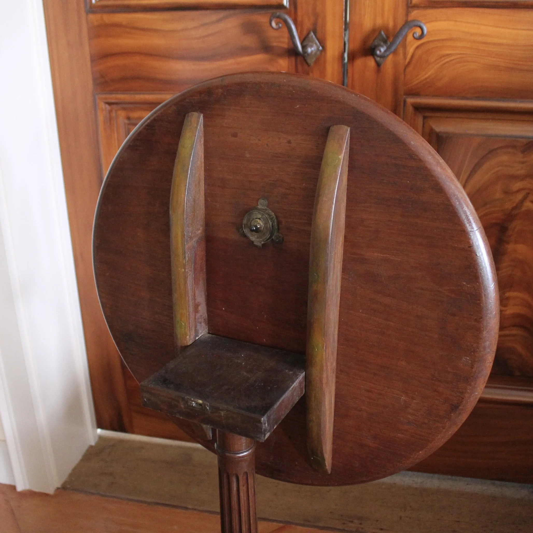 Small Georgian Mahogany Tilt Top Candle Stand Table