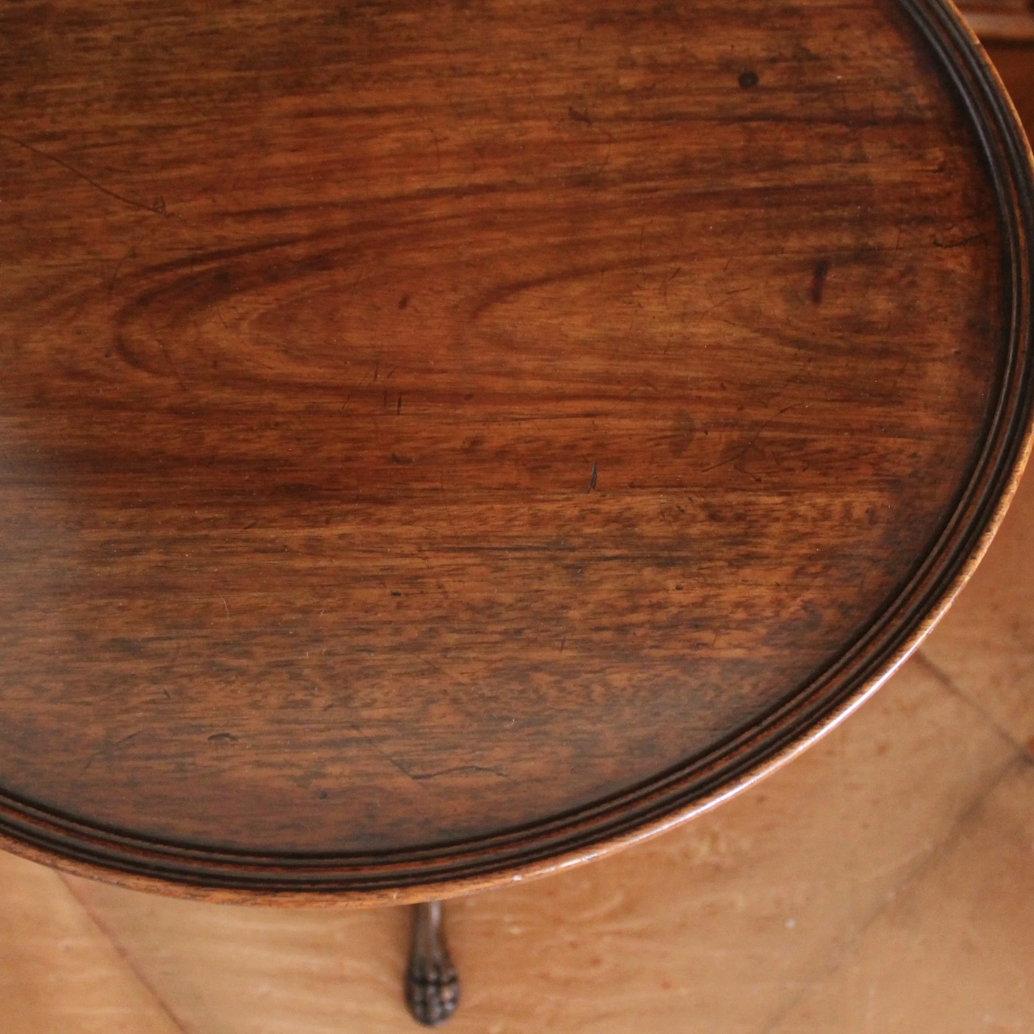 Small Georgian Mahogany Tilt Top Candle Stand Table