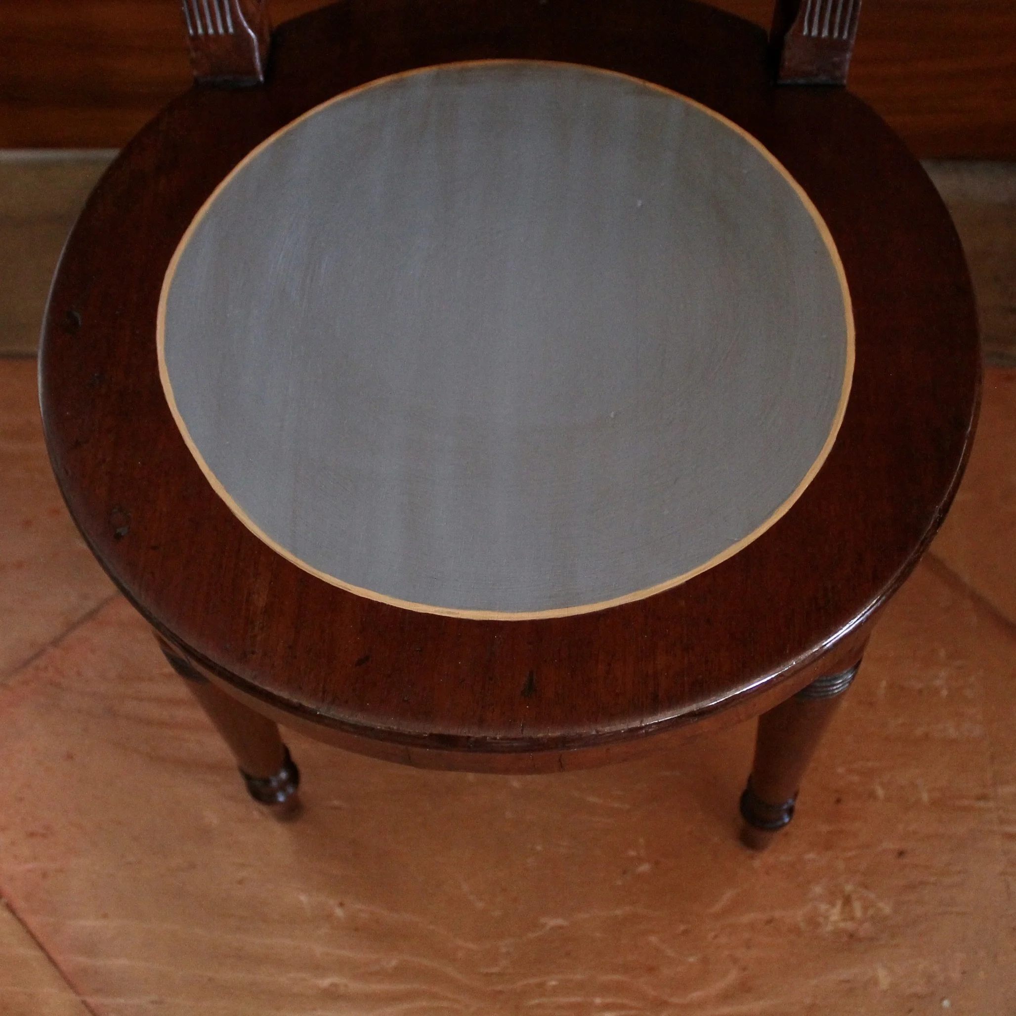 Regency Hall Chair With Painted and Gilt Goat Heraldic Decoration