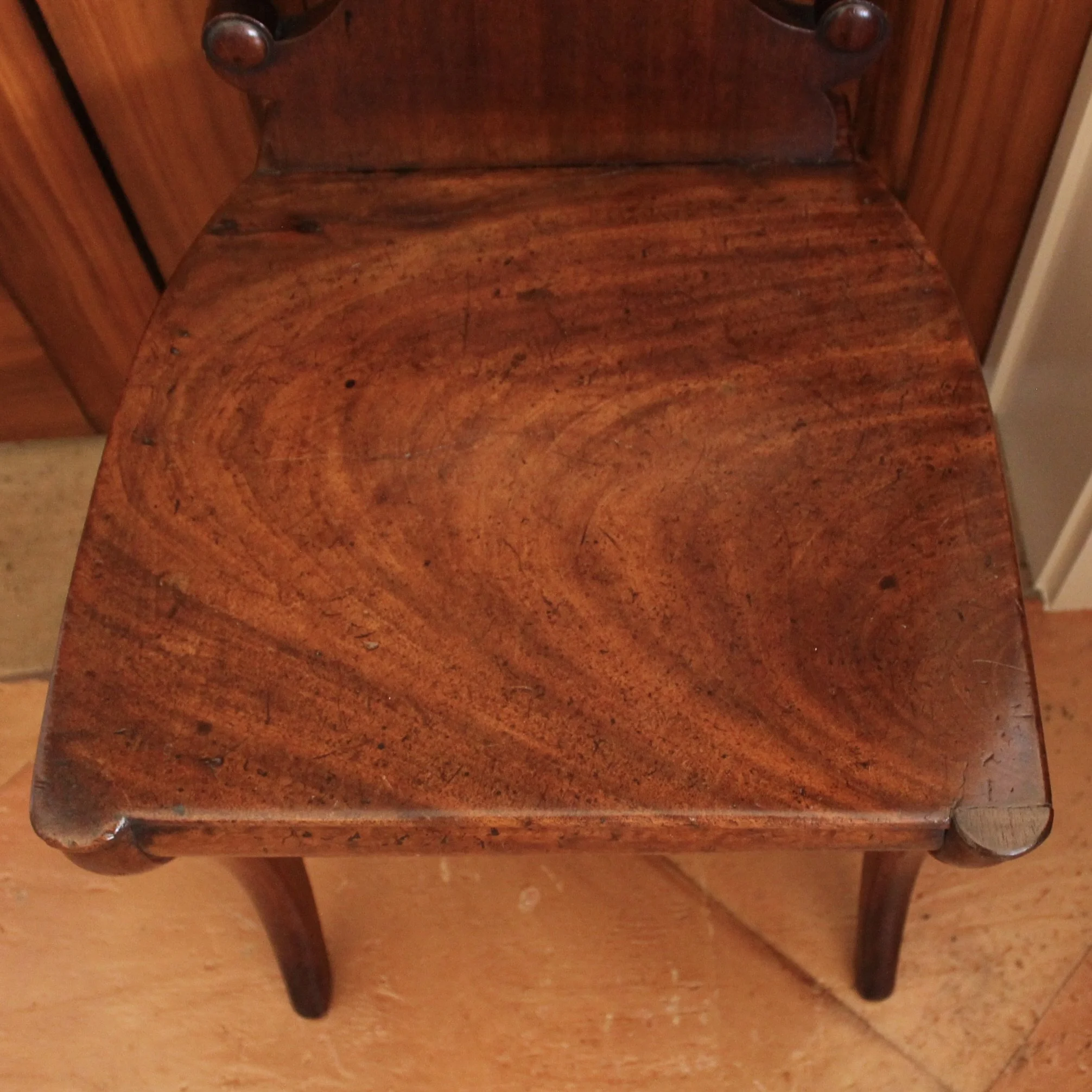Regency Mahogany Hall Chair with Heraldic Painted