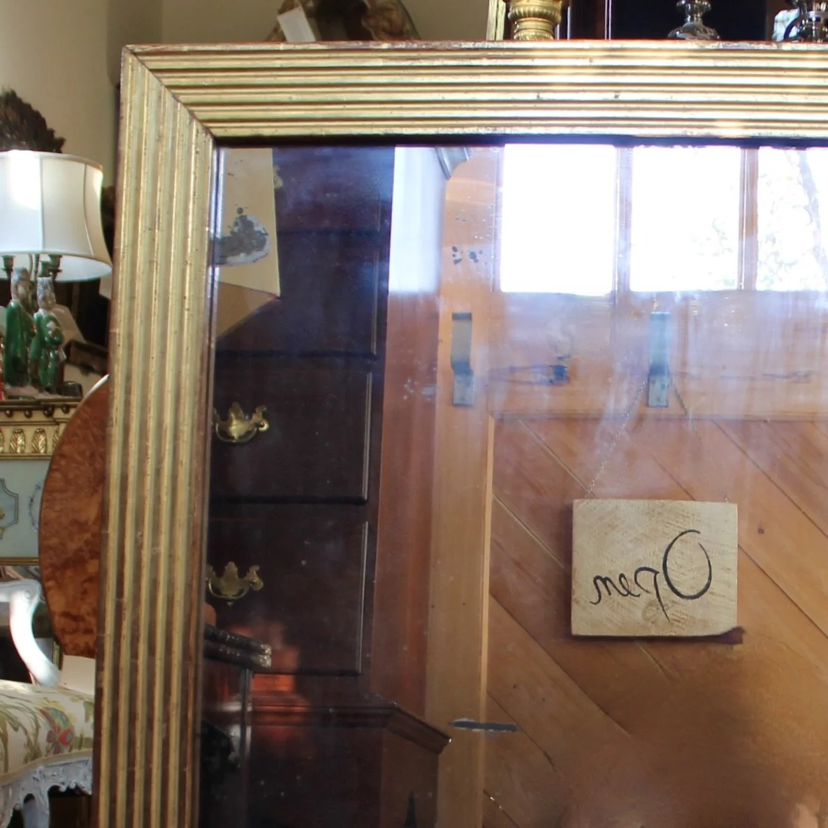 French Giltwood Mirror With Reeded Face, 19th Century