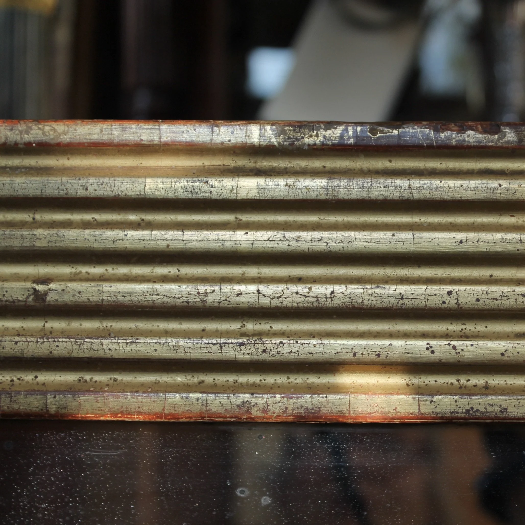 French Giltwood Mirror With Reeded Face, 19th Century