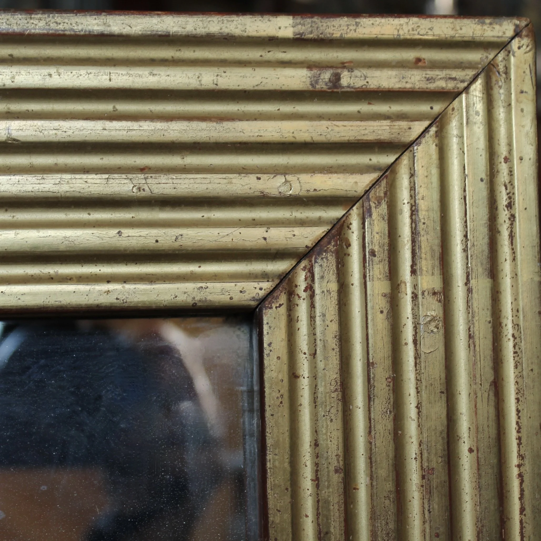 French Giltwood Mirror With Reeded Face, 19th Century