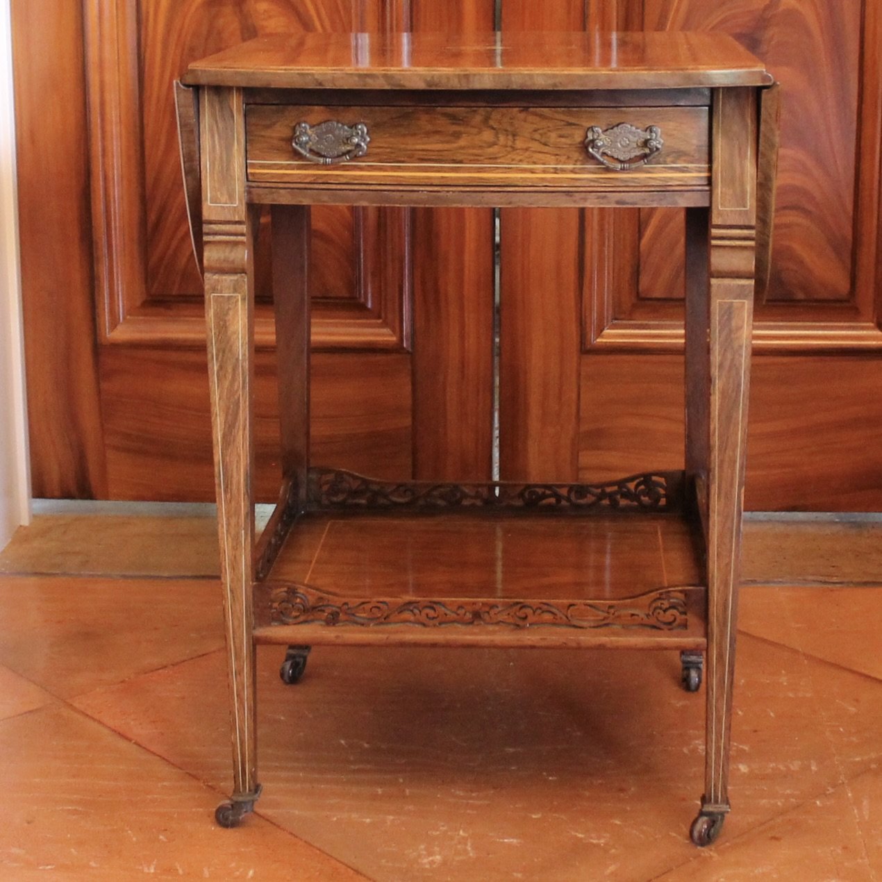 Small Edwardian Inlaid Rosewood Pembroke Table