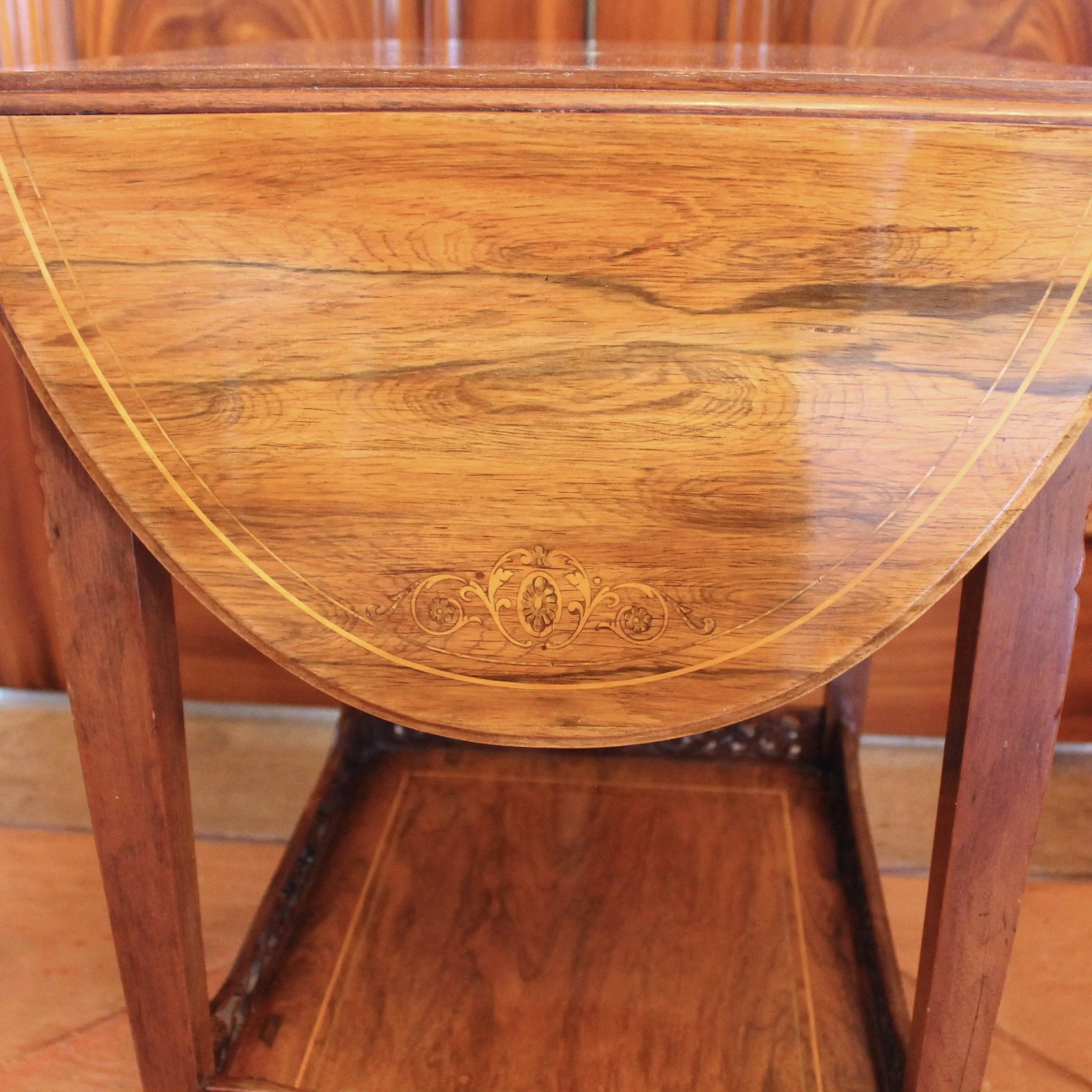 Small Edwardian Inlaid Rosewood Pembroke Table