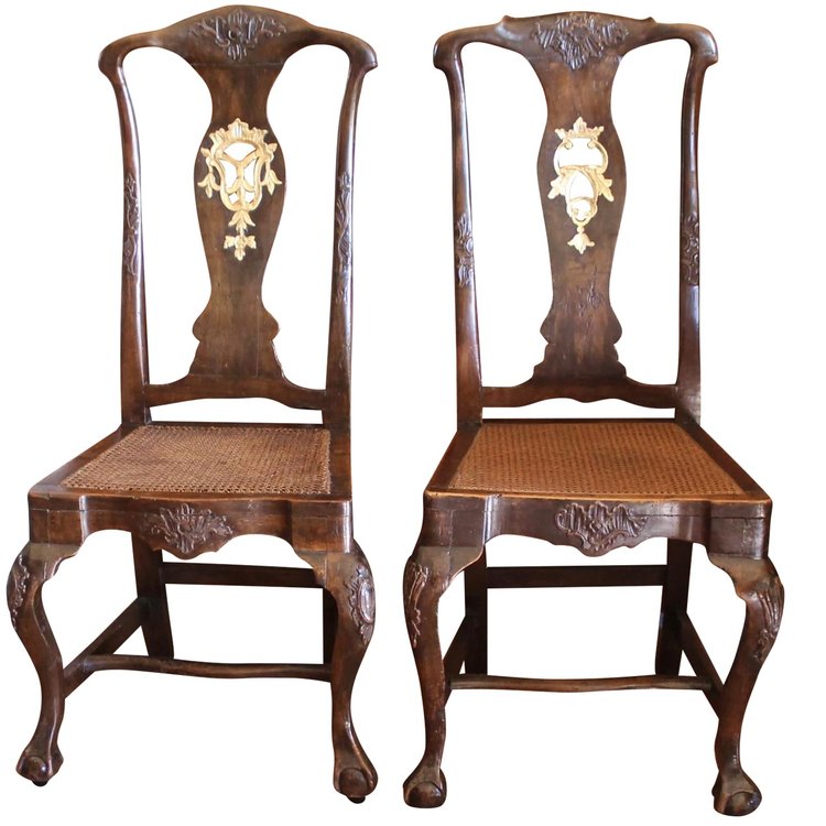 18th Century Baroque French Louis XV Rococo Gilt Dining Chairs - Set of 8