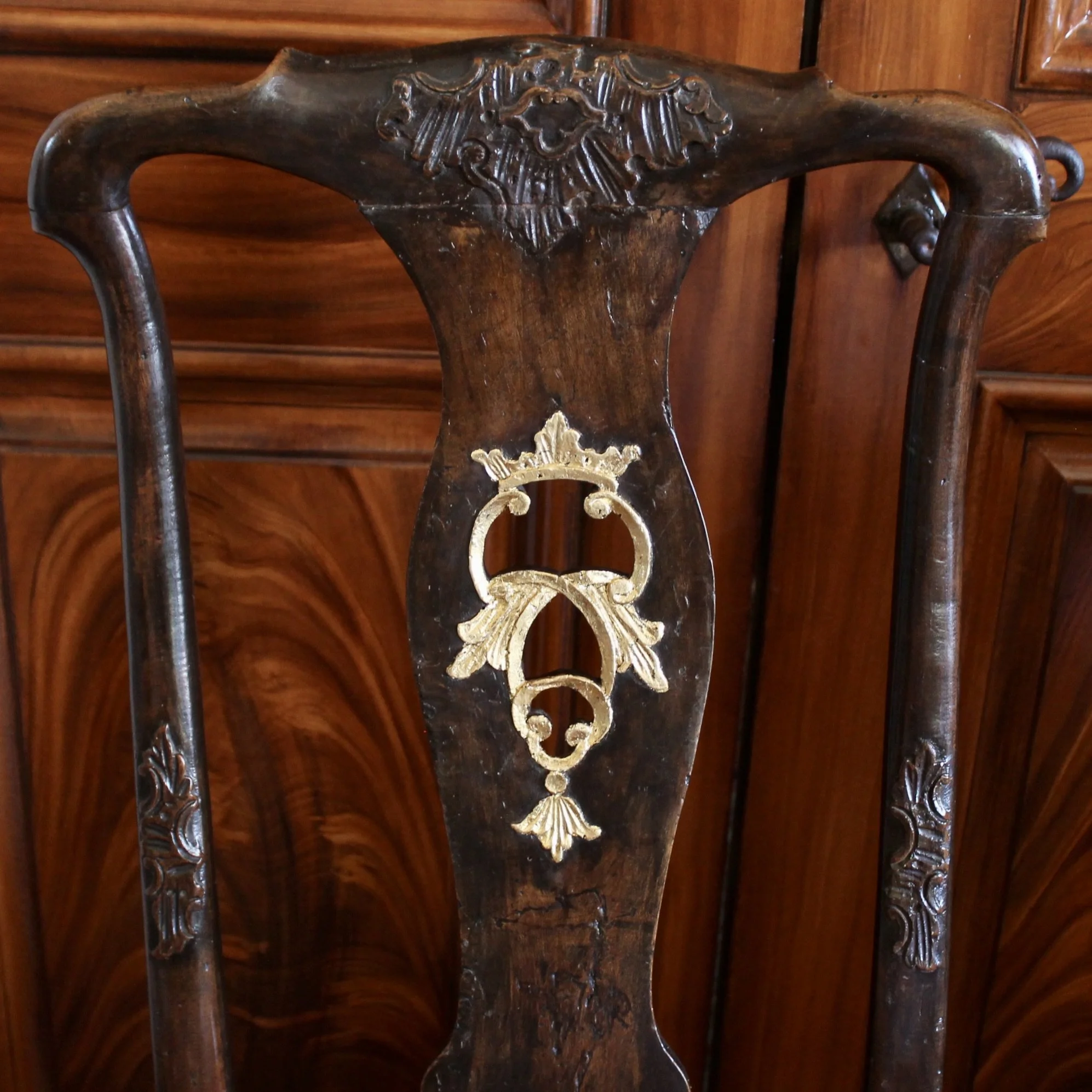 Pair of Portuguese Rococo Carved Side Chairs
