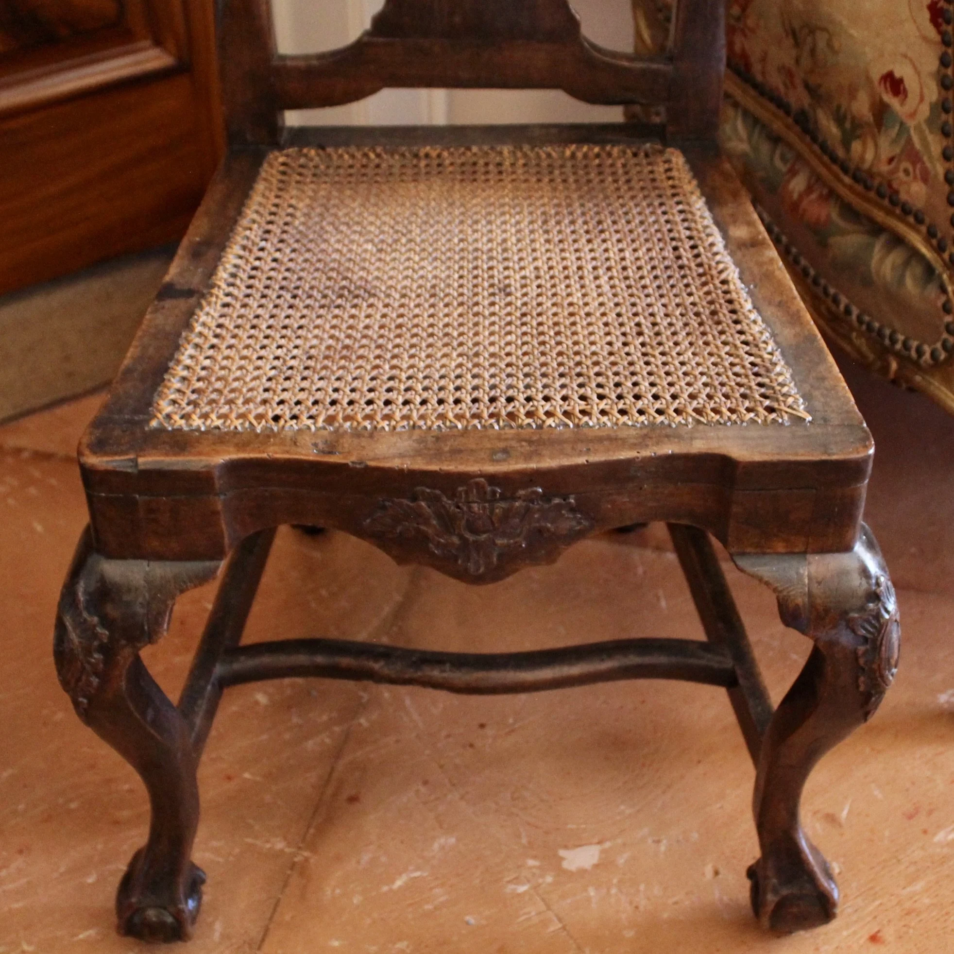 Pair of Portuguese Rococo Carved Side Chairs