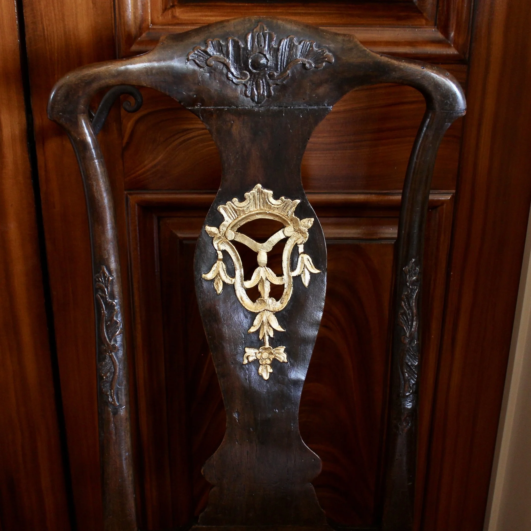 Pair of Portuguese Rococo Carved Side Chairs