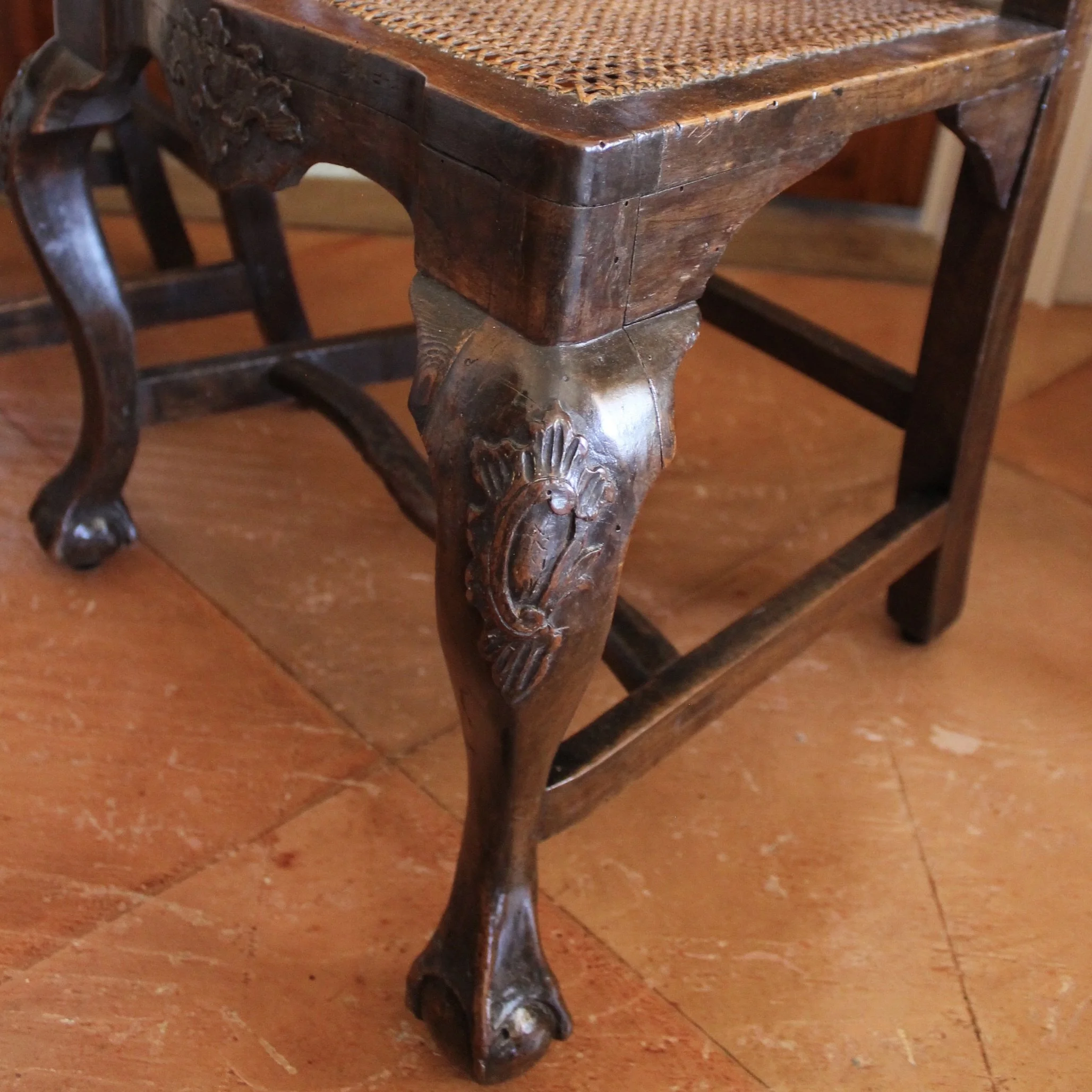 Pair of Portuguese Rococo Carved Side Chairs