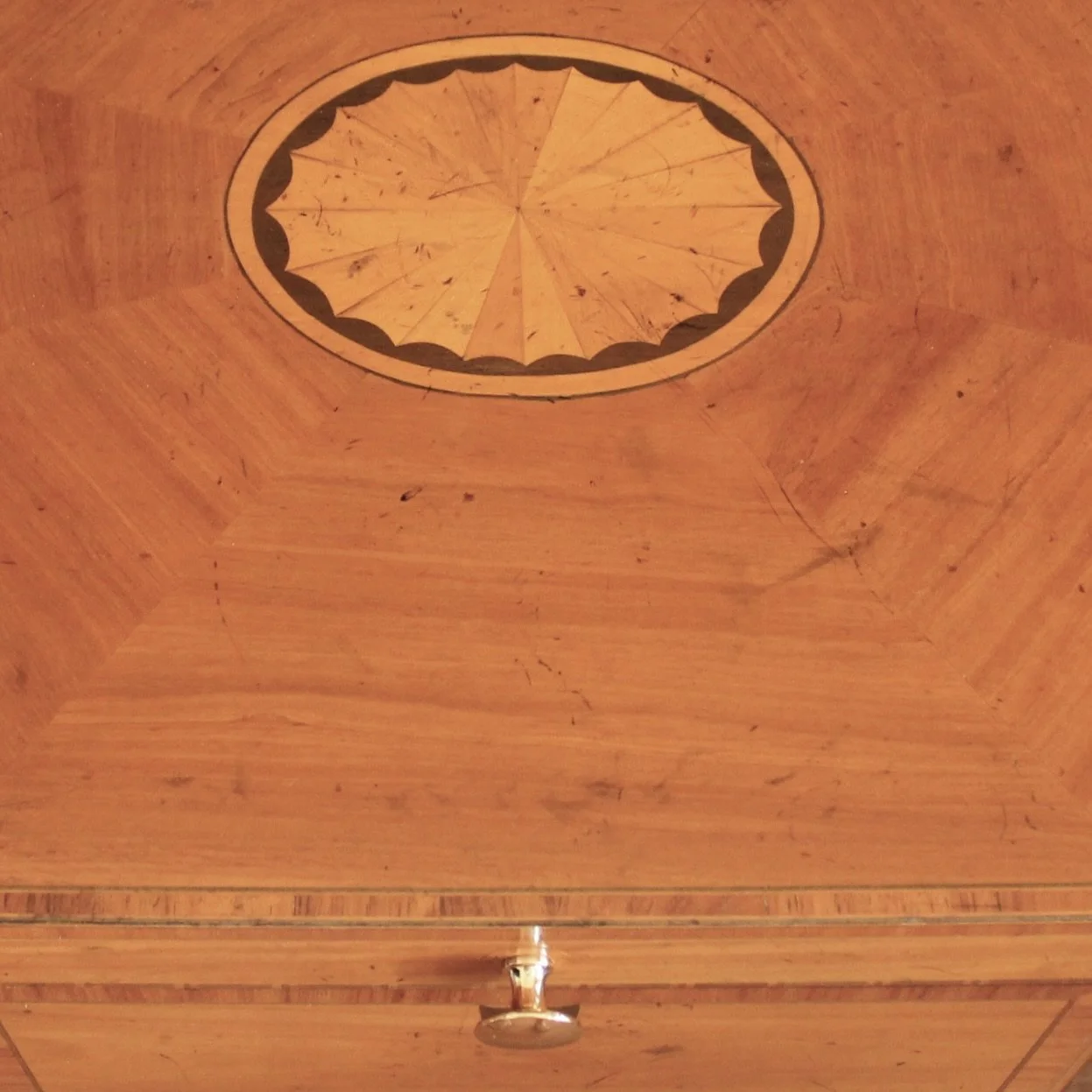 Satinwood George III Marquetry Cellarette -Octagonal