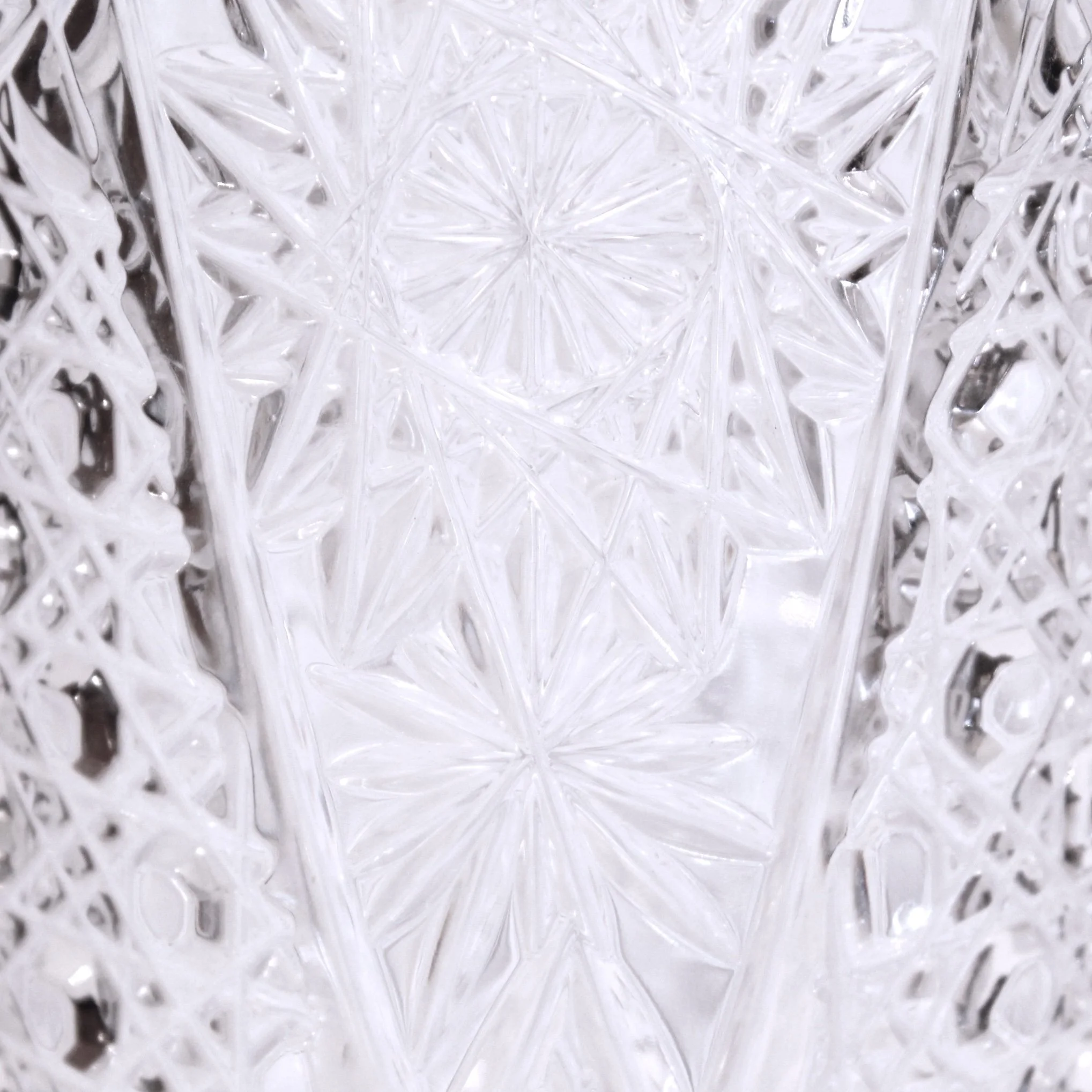 American Brilliant Cut Style Moulded Tall Glass Vase