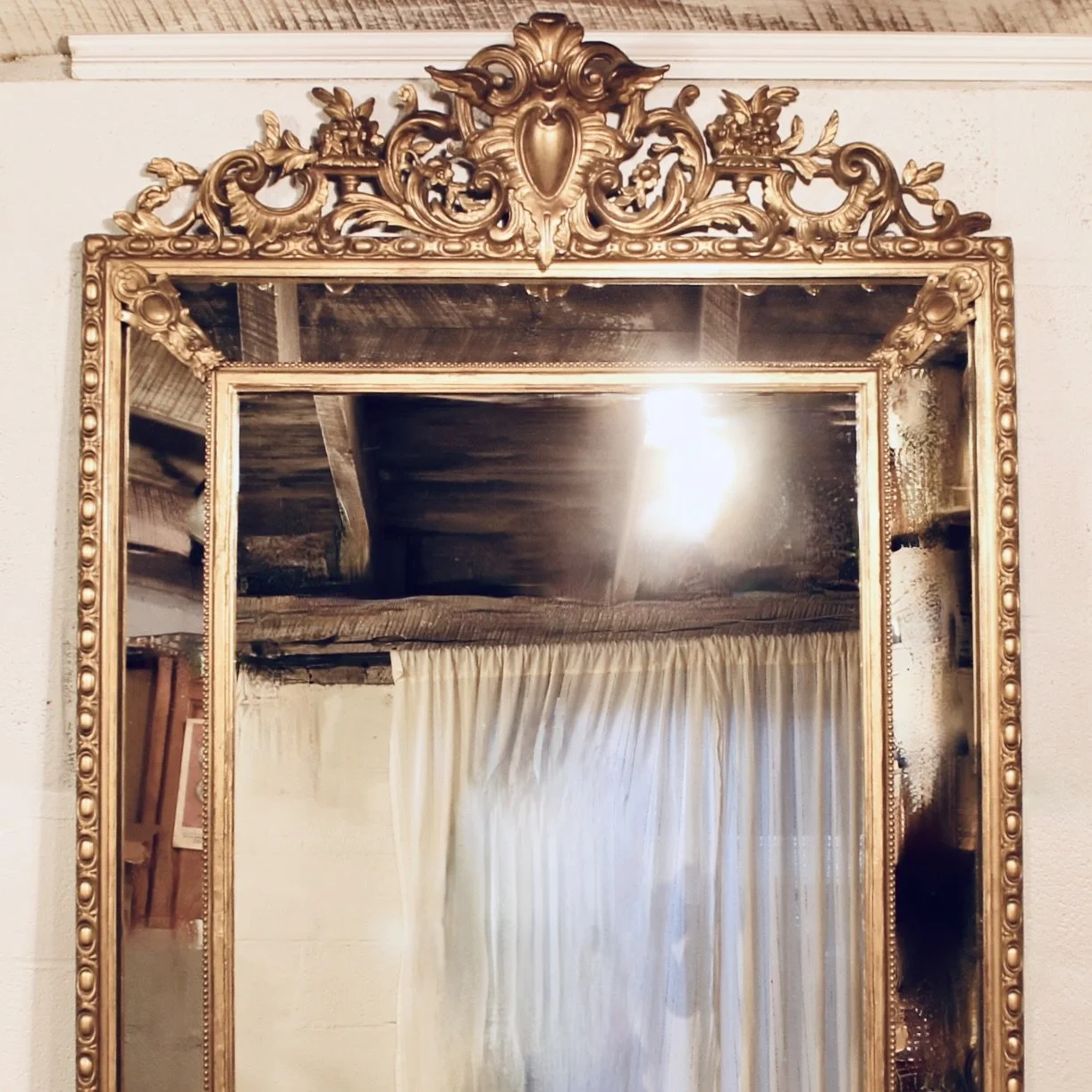 Large French Borderglass Pier Mirror