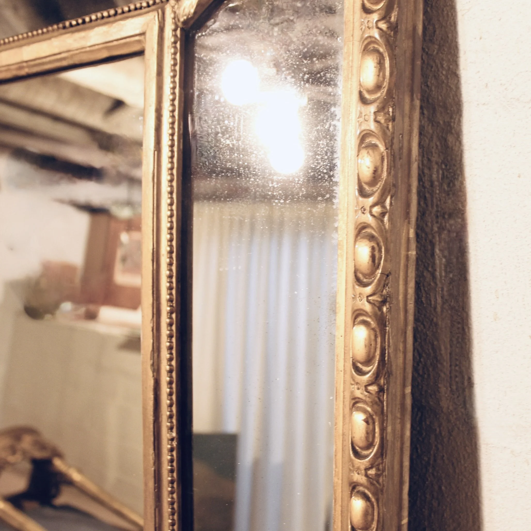 Large French Borderglass Pier Mirror