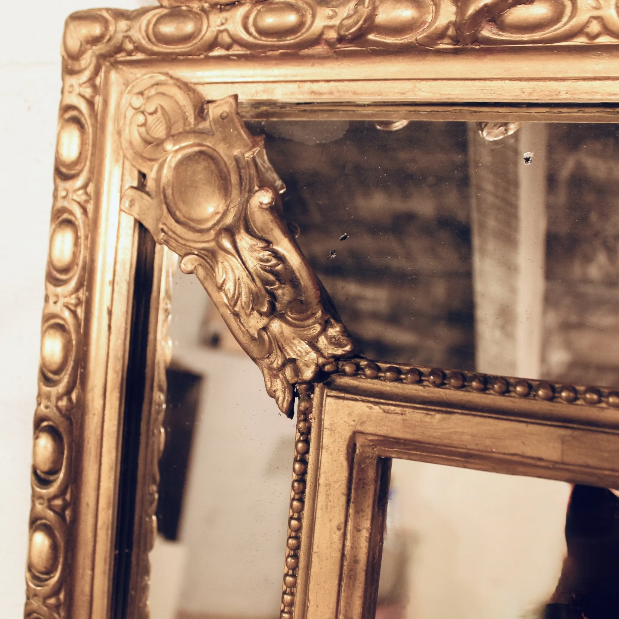 Large French Borderglass Pier Mirror