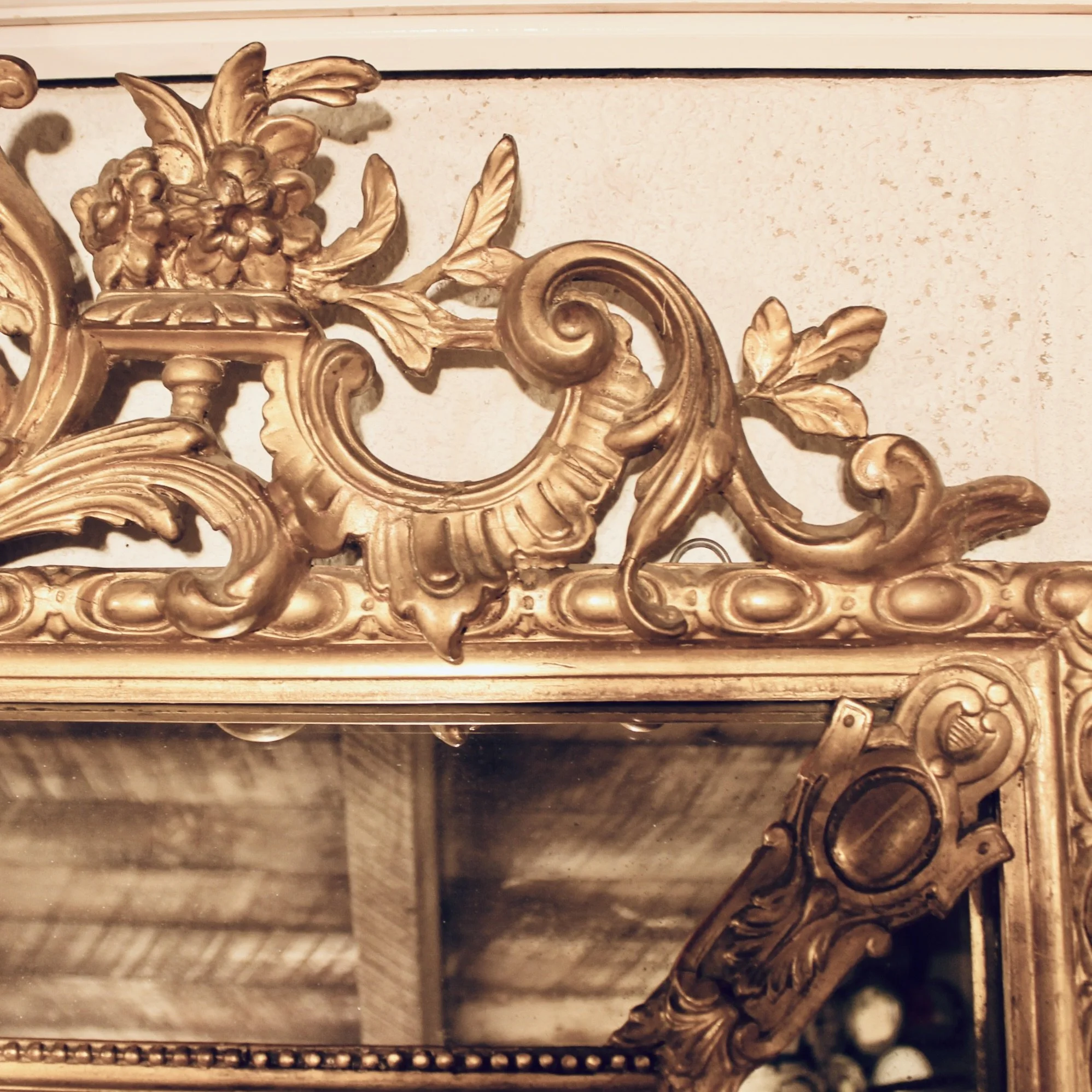Large French Borderglass Pier Mirror