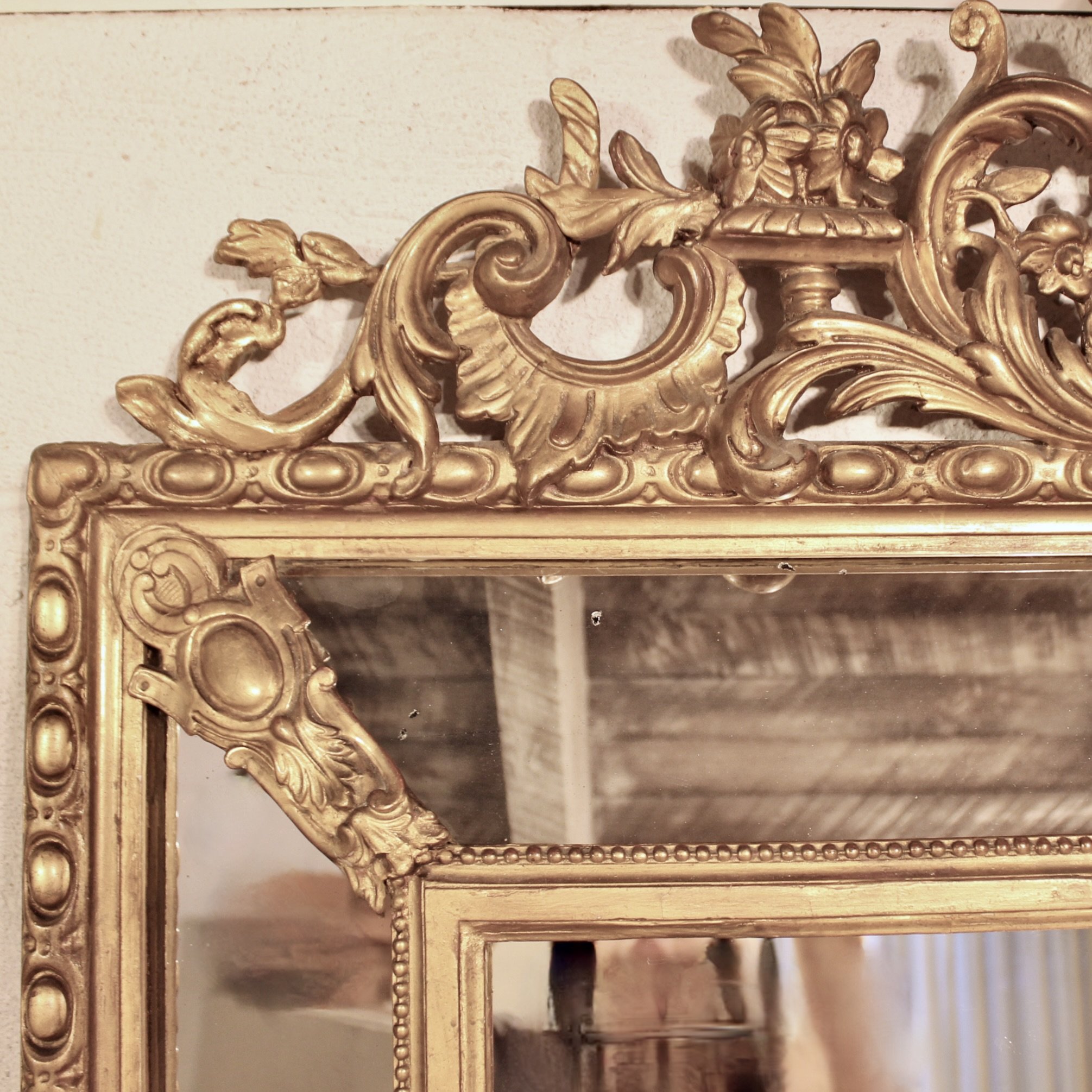 Large French Borderglass Pier Mirror