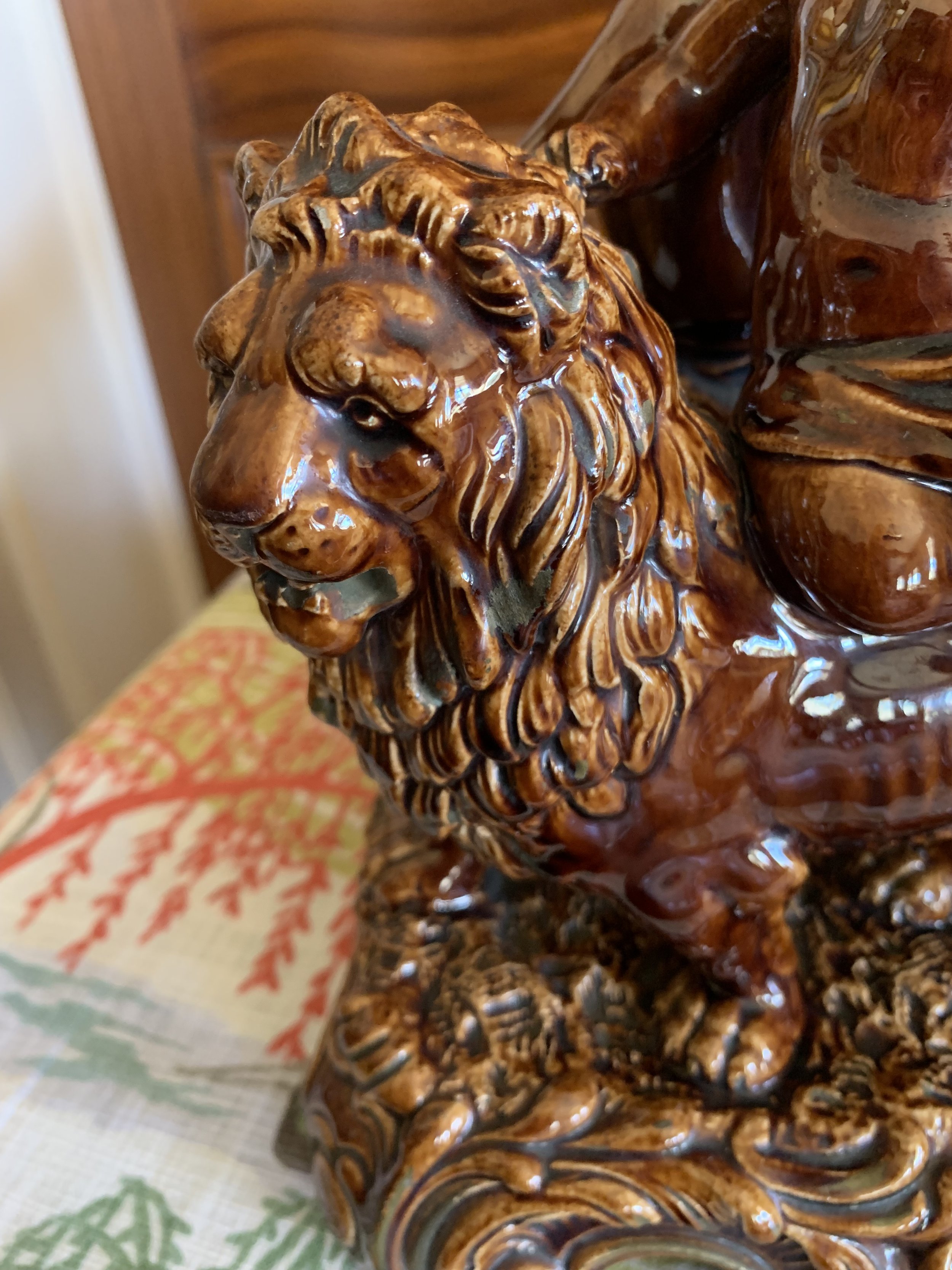 Large Rockingham Treacle Ware Pottery Centerpiece
