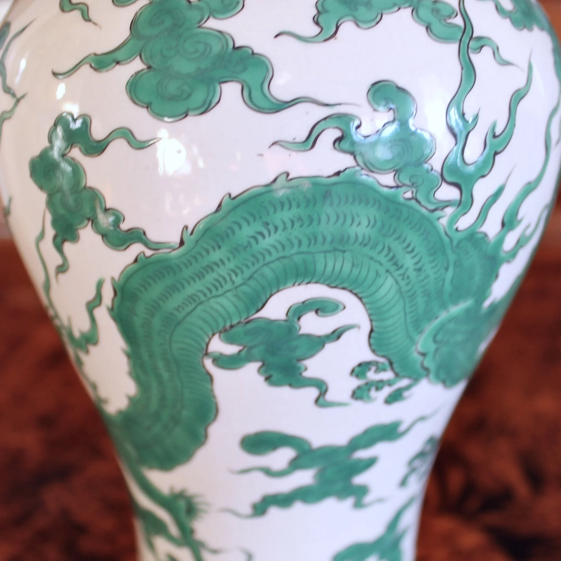 Green Dragon Chinese Porcelain Ginger Jar