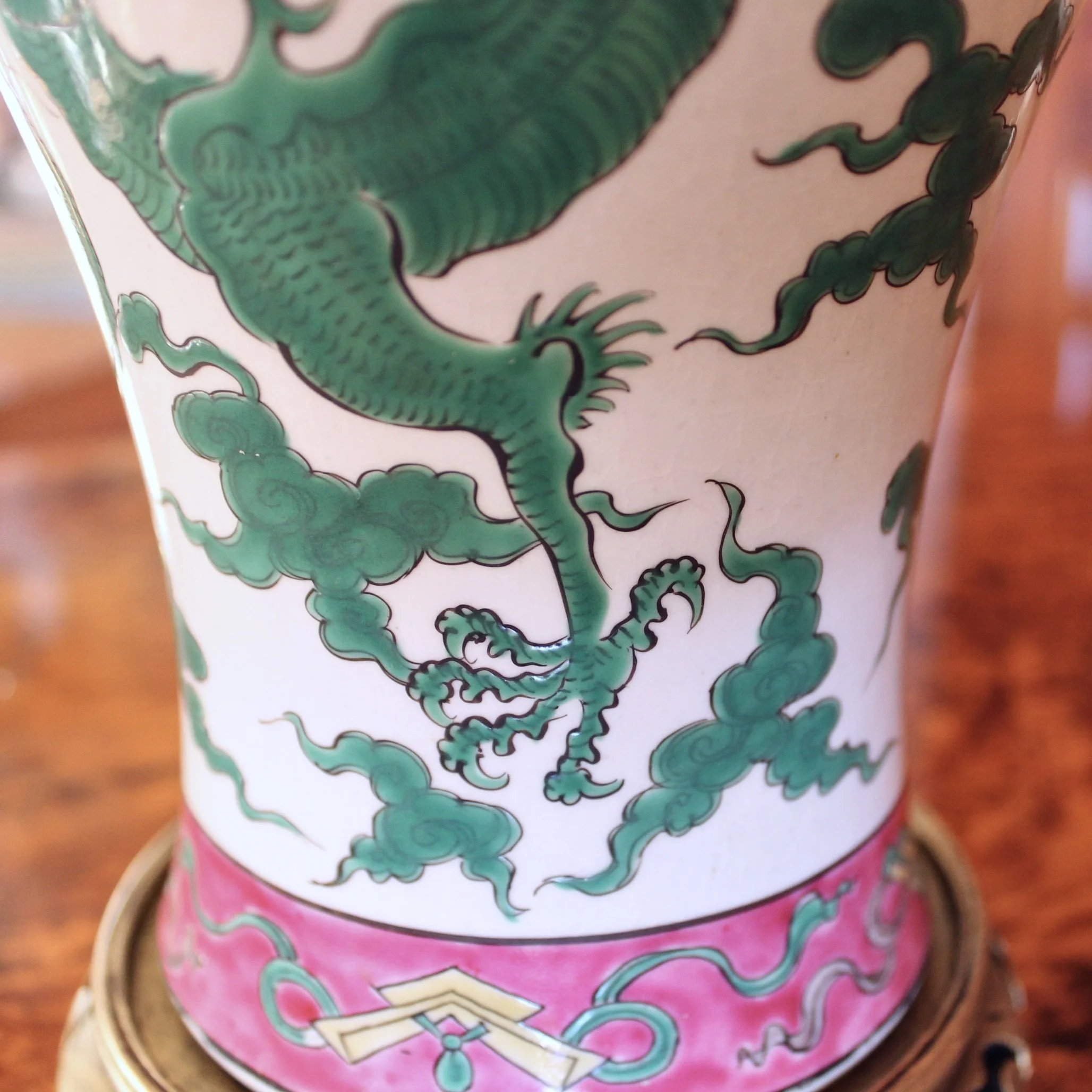 Green Dragon Chinese Porcelain Ginger Jar
