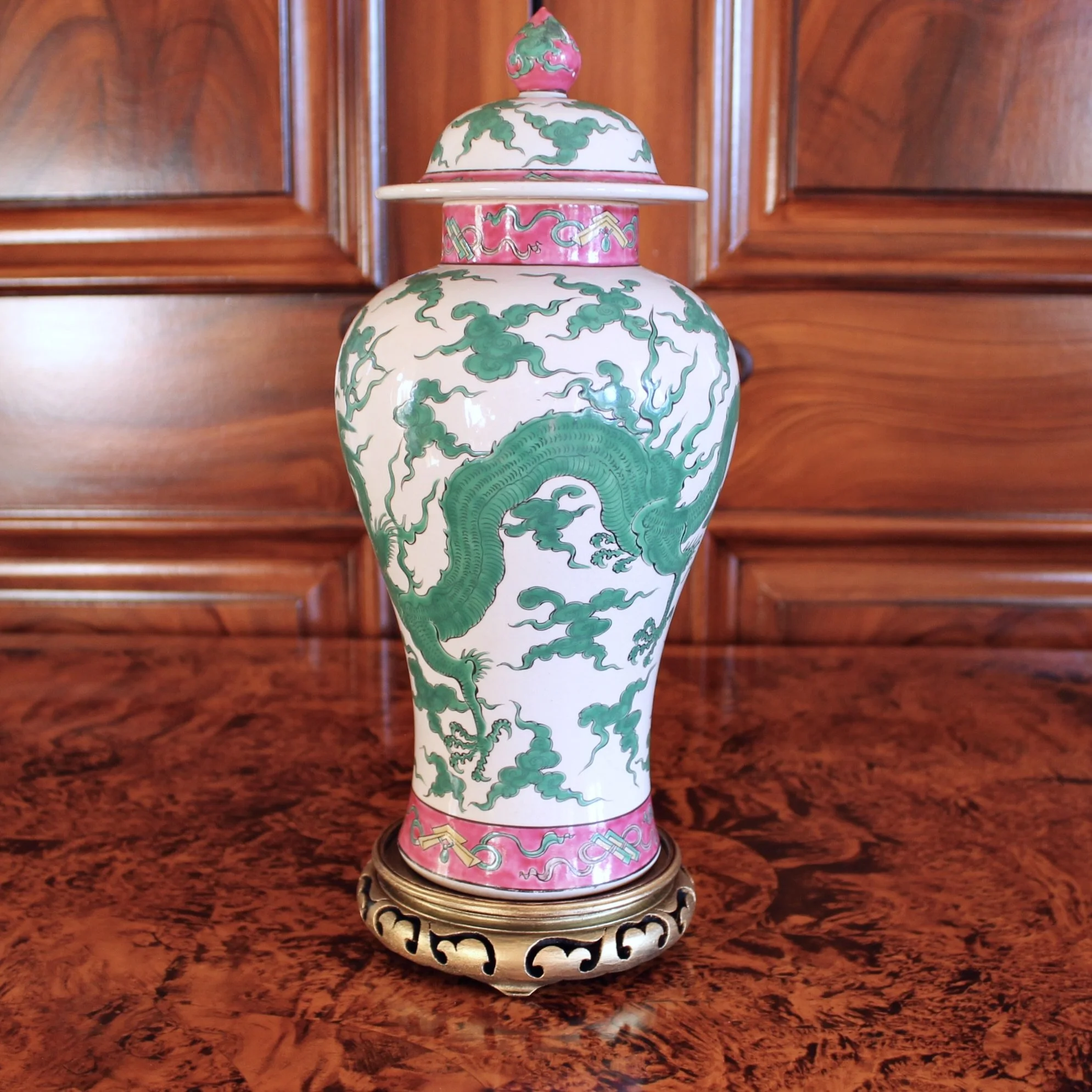 Green Dragon Chinese Porcelain Ginger Jar