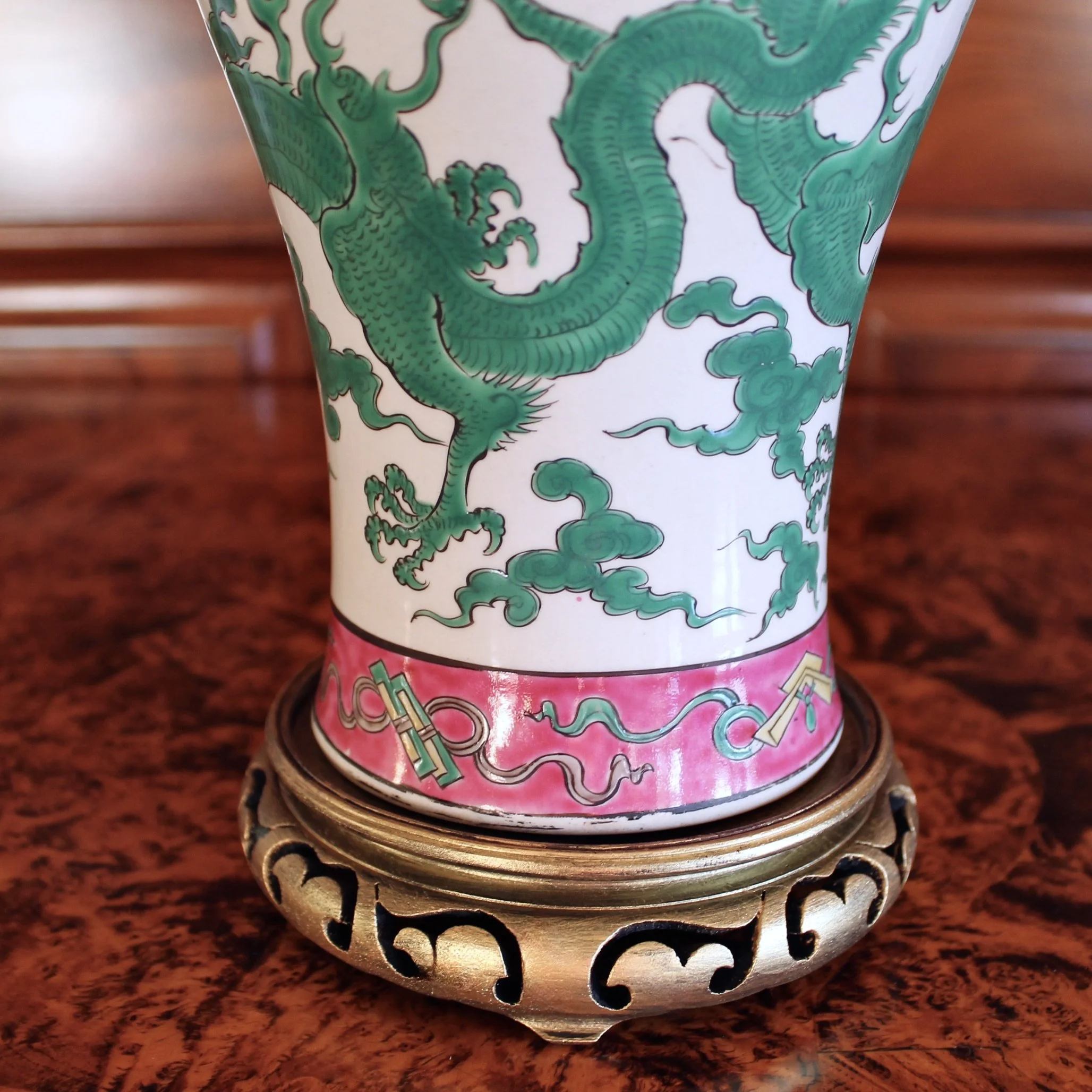 Green Dragon Chinese Porcelain Ginger Jar